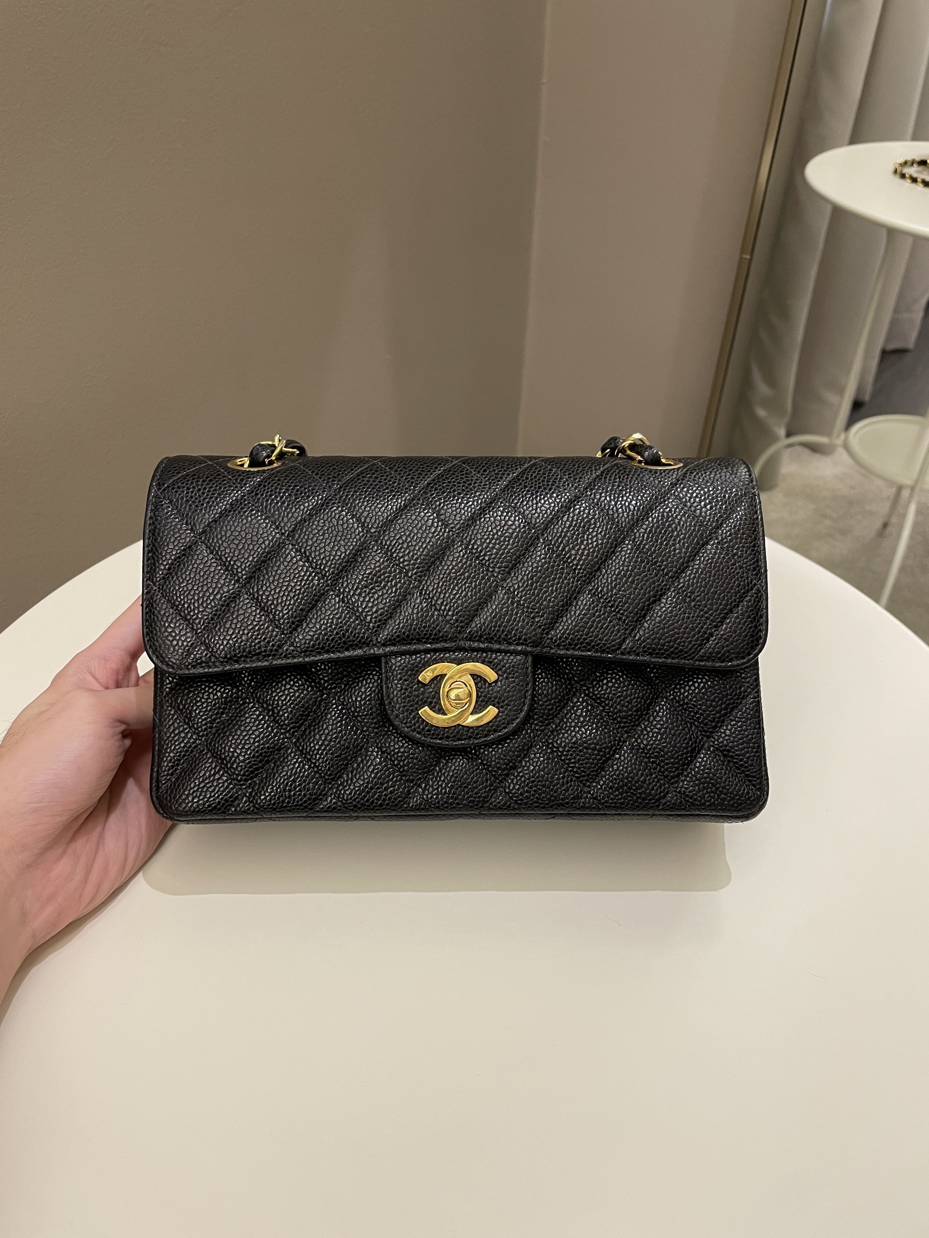Chanel Classic Quilted Small Double Flap Black Caviar