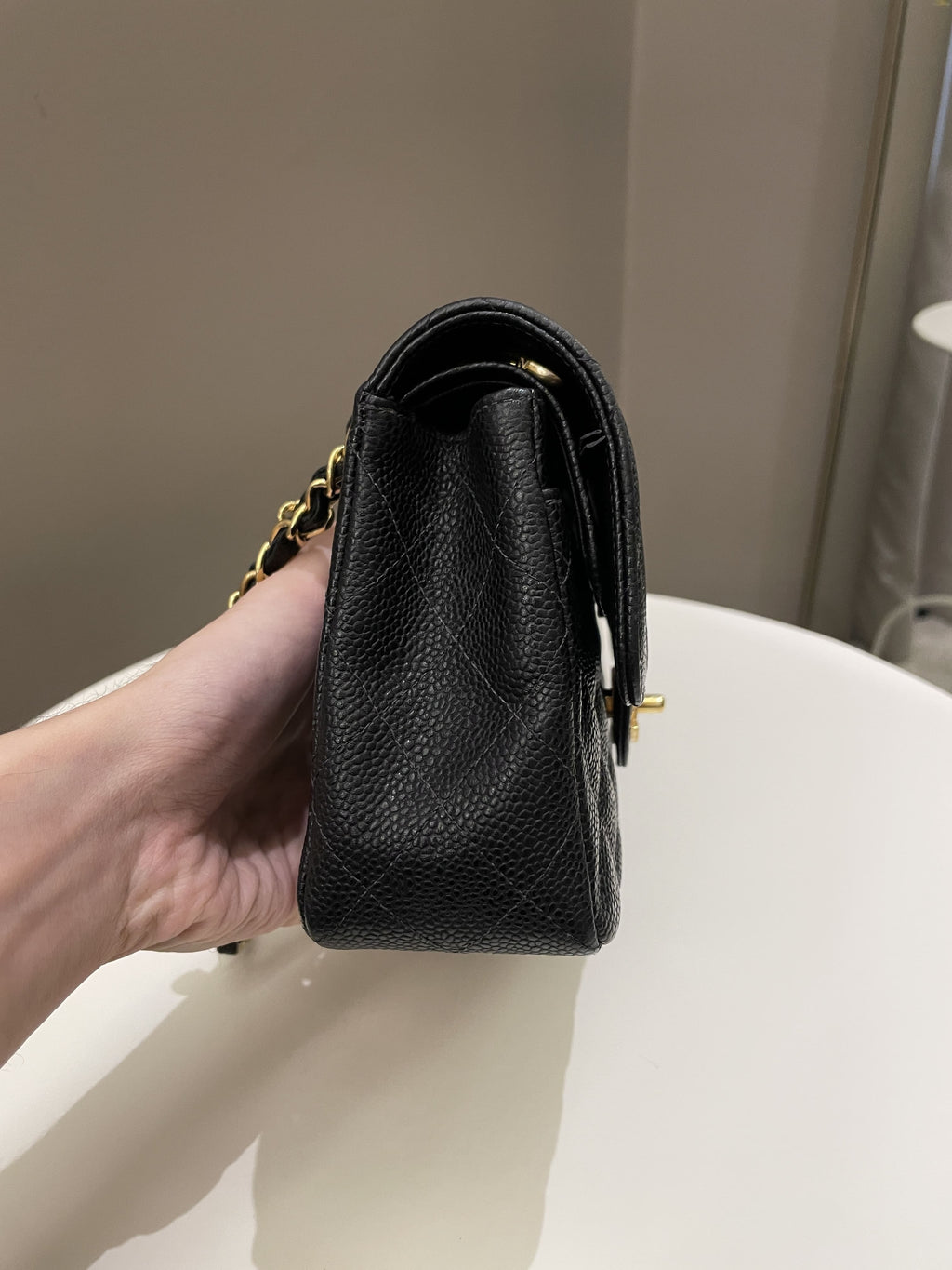 Chanel Classic Quilted Small Double Flap Black Caviar