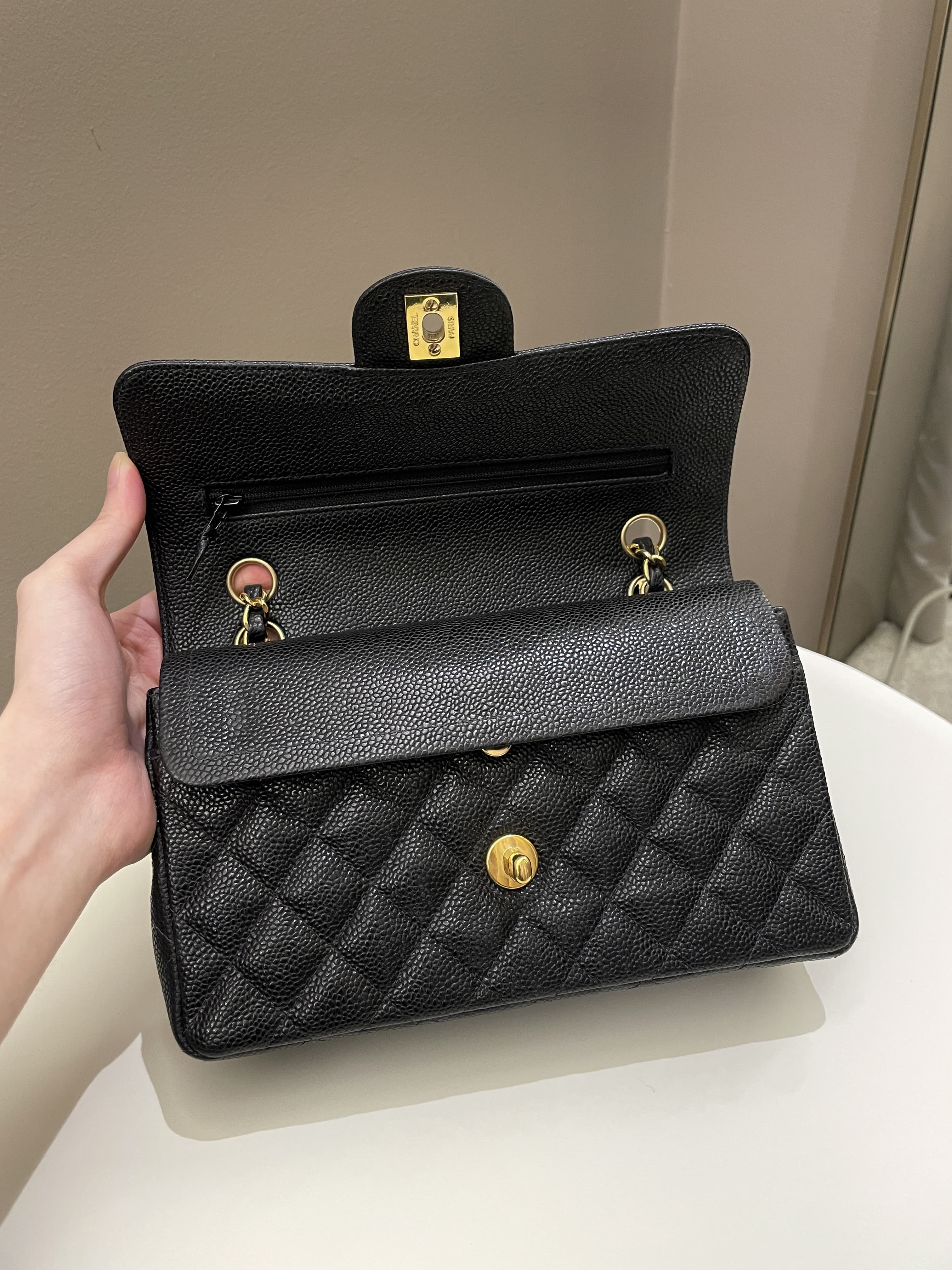 Chanel Classic Quilted Small Double Flap Black Caviar