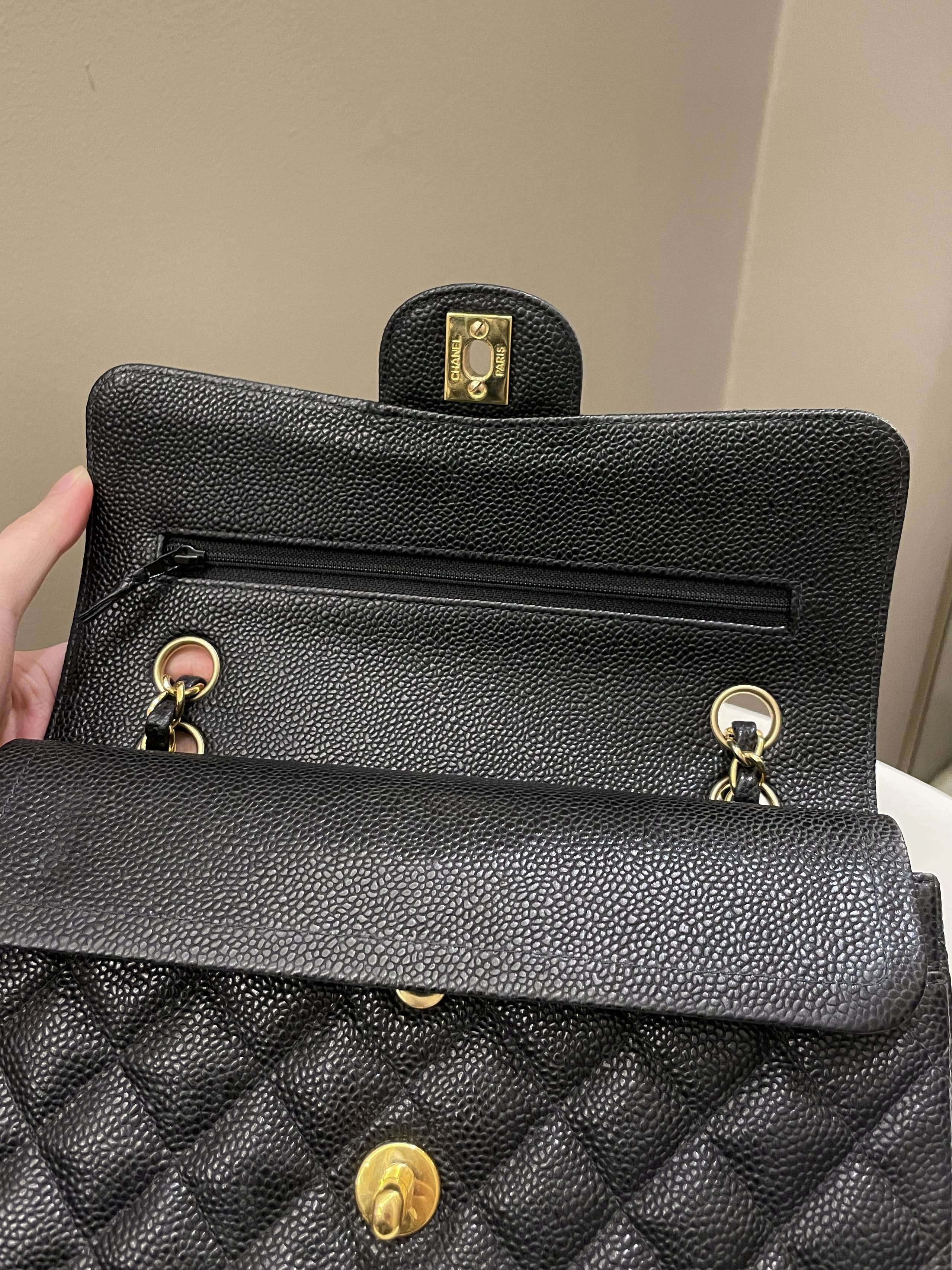 Chanel Classic Quilted Small Double Flap Black Caviar