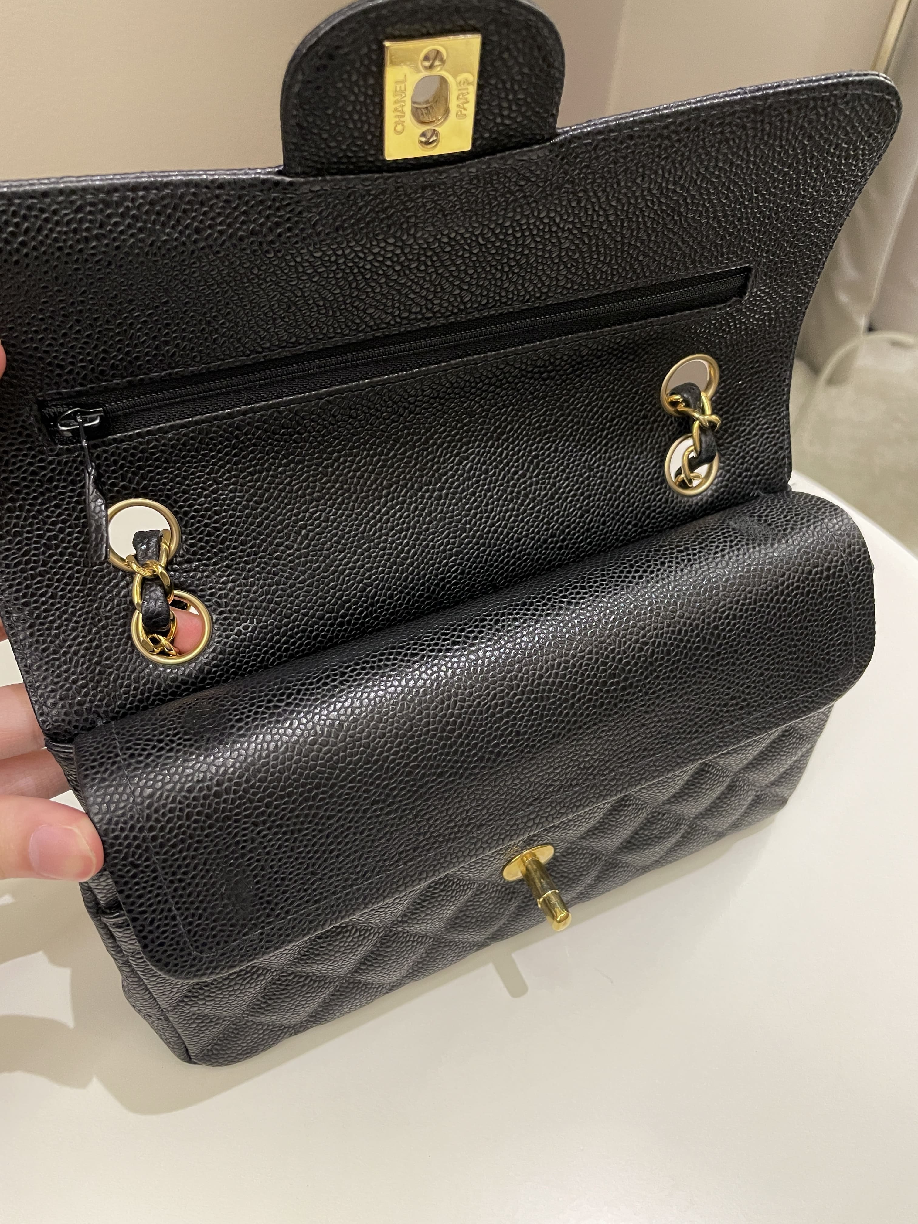 Chanel Classic Quilted Small Double Flap Black Caviar
