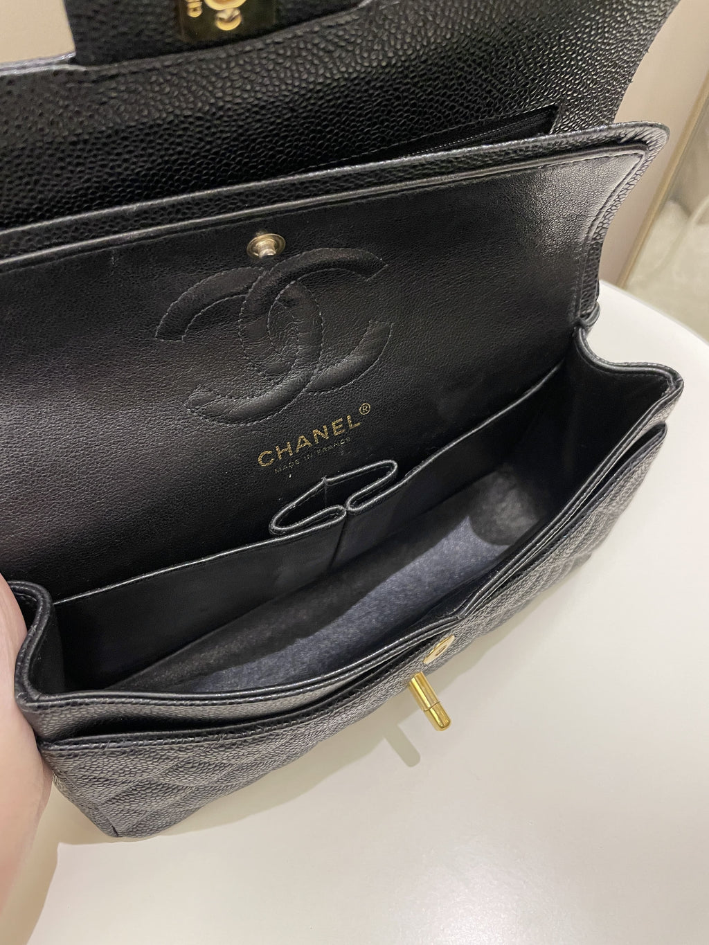 Chanel Classic Quilted Small Double Flap Black Caviar