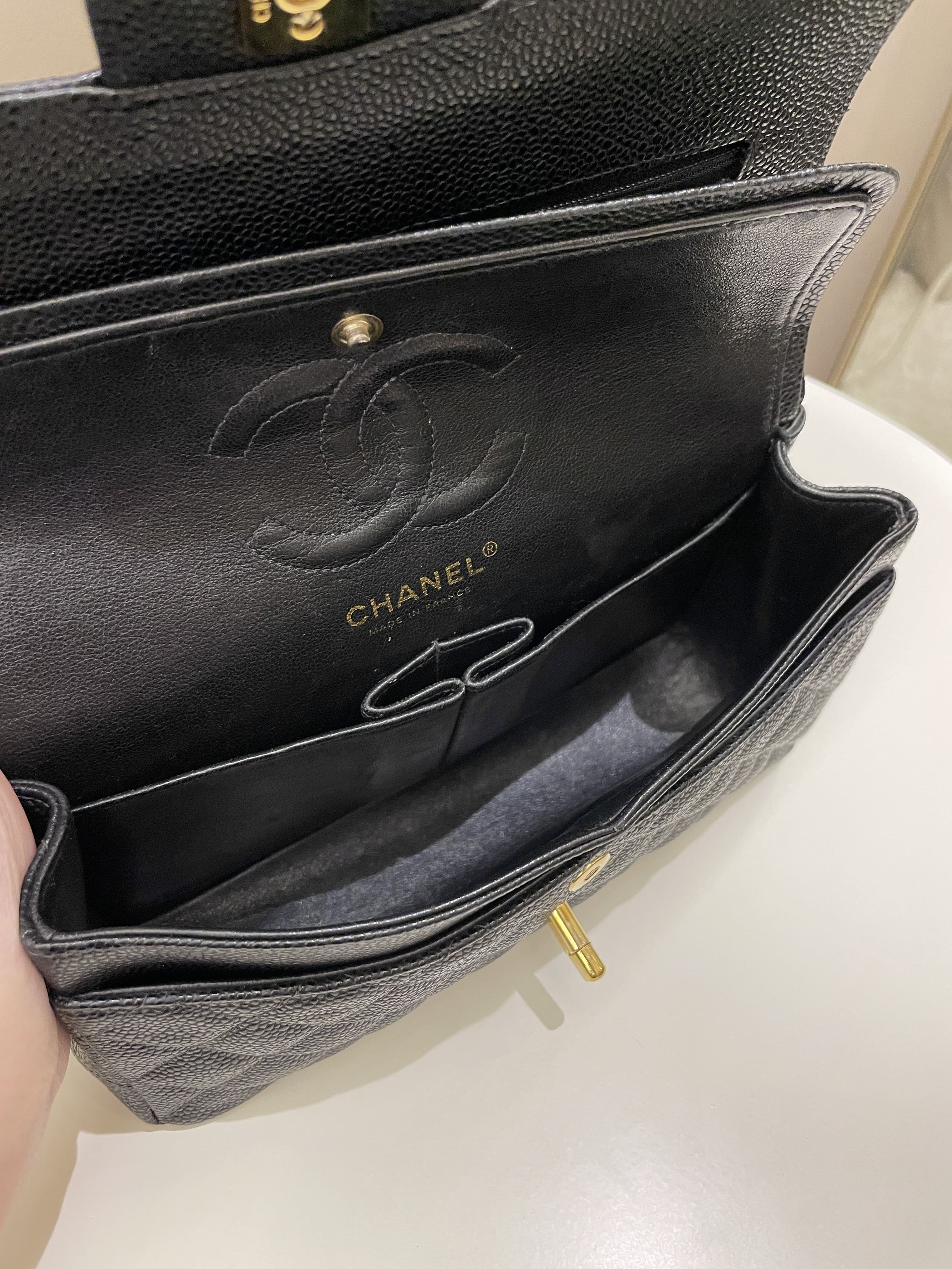 Chanel Classic Quilted Small Double Flap Black Caviar