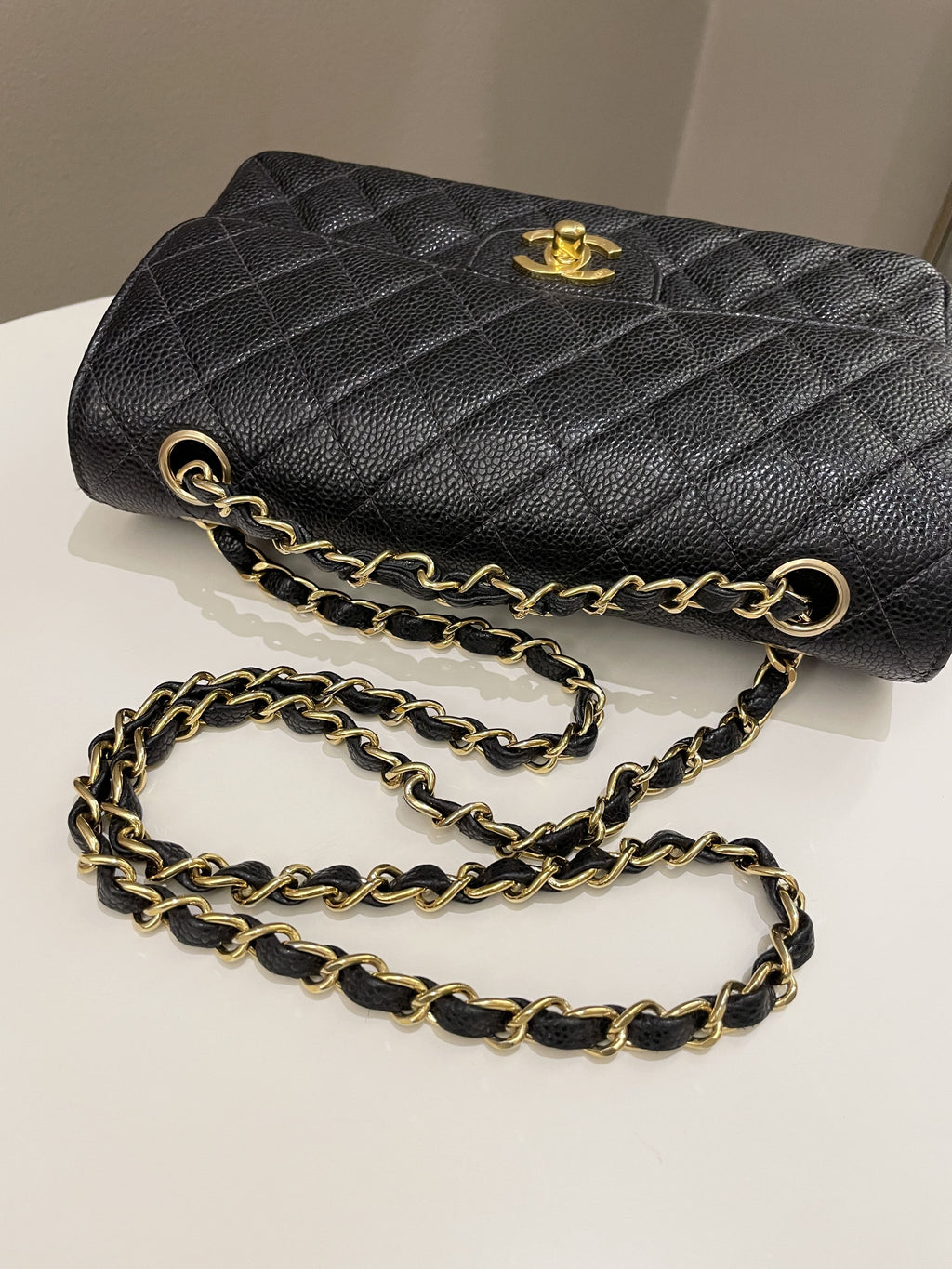 Chanel Classic Quilted Small Double Flap Black Caviar
