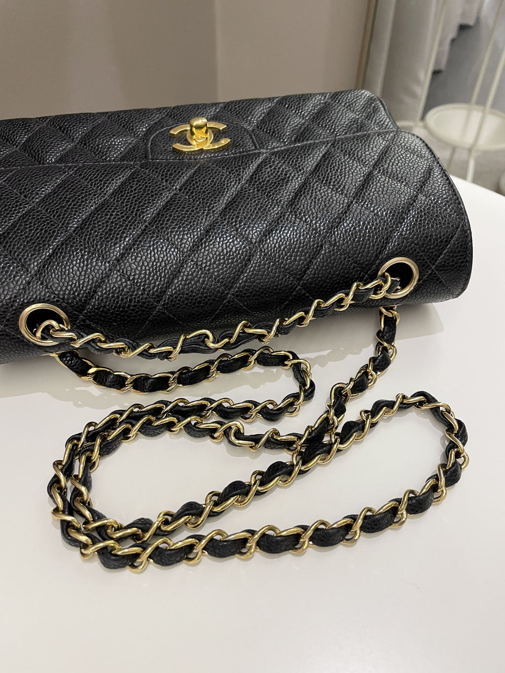 Chanel Classic Quilted Small Double Flap Black Caviar