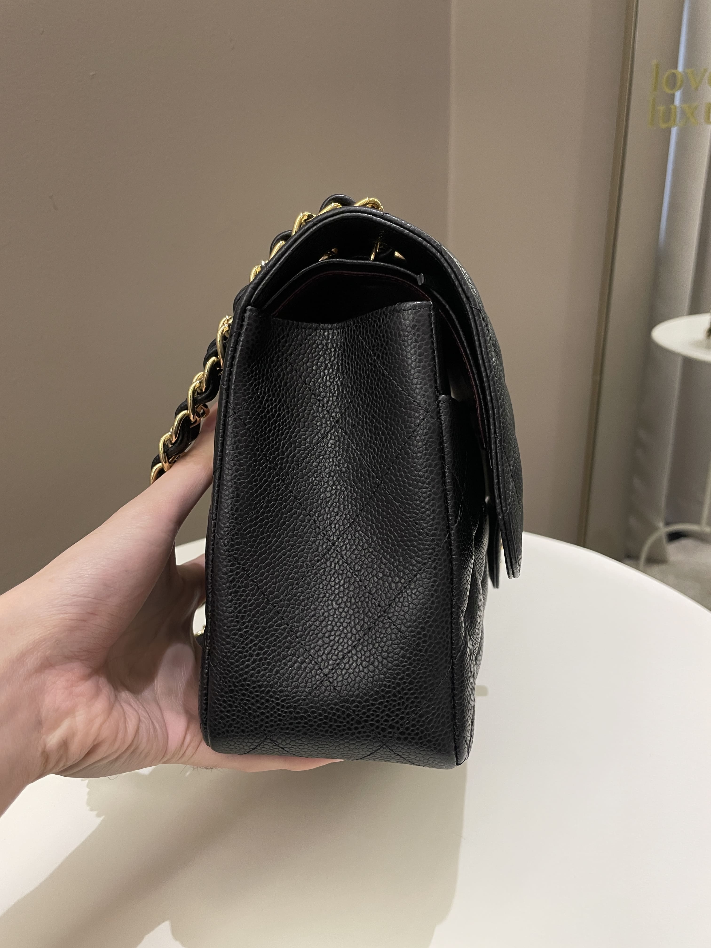 Chanel Classic Quilted Jumbo Double Flap Black Caviar