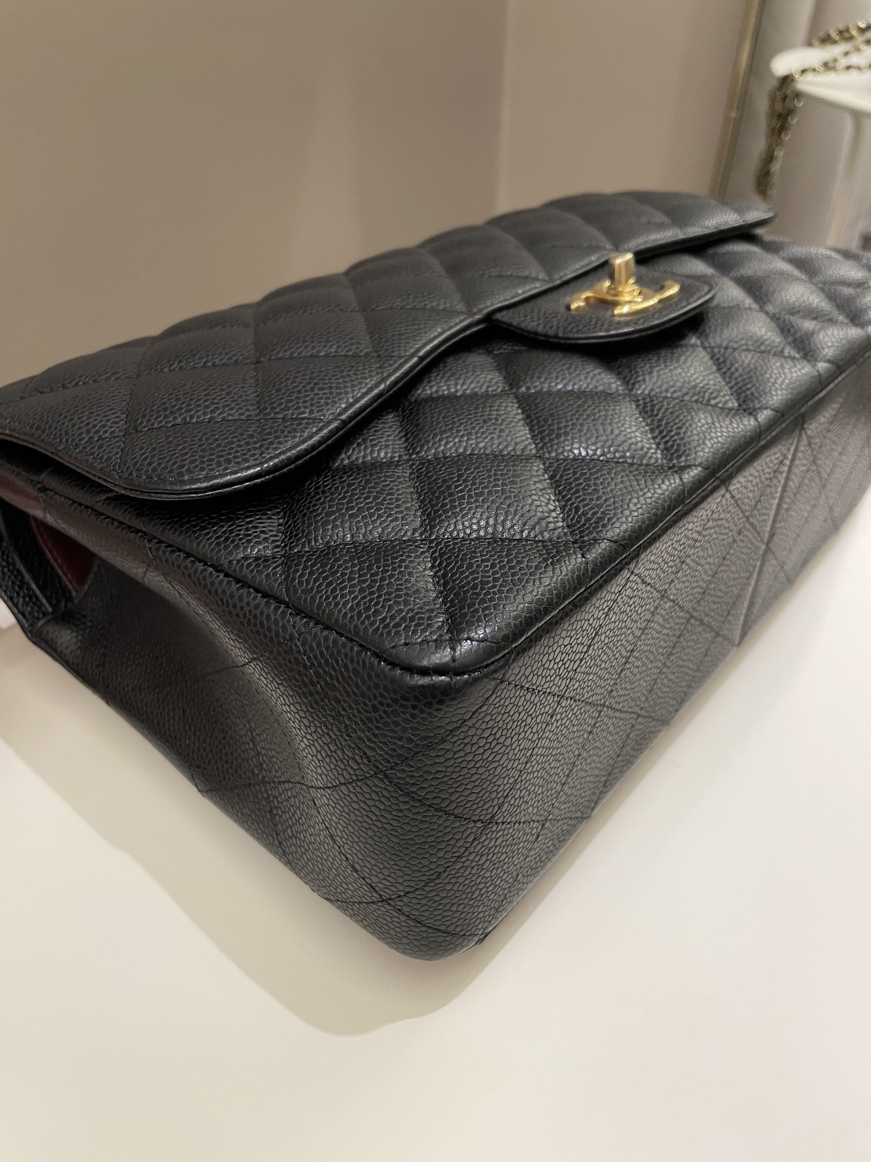 Chanel Classic Quilted Jumbo Double Flap Black Caviar