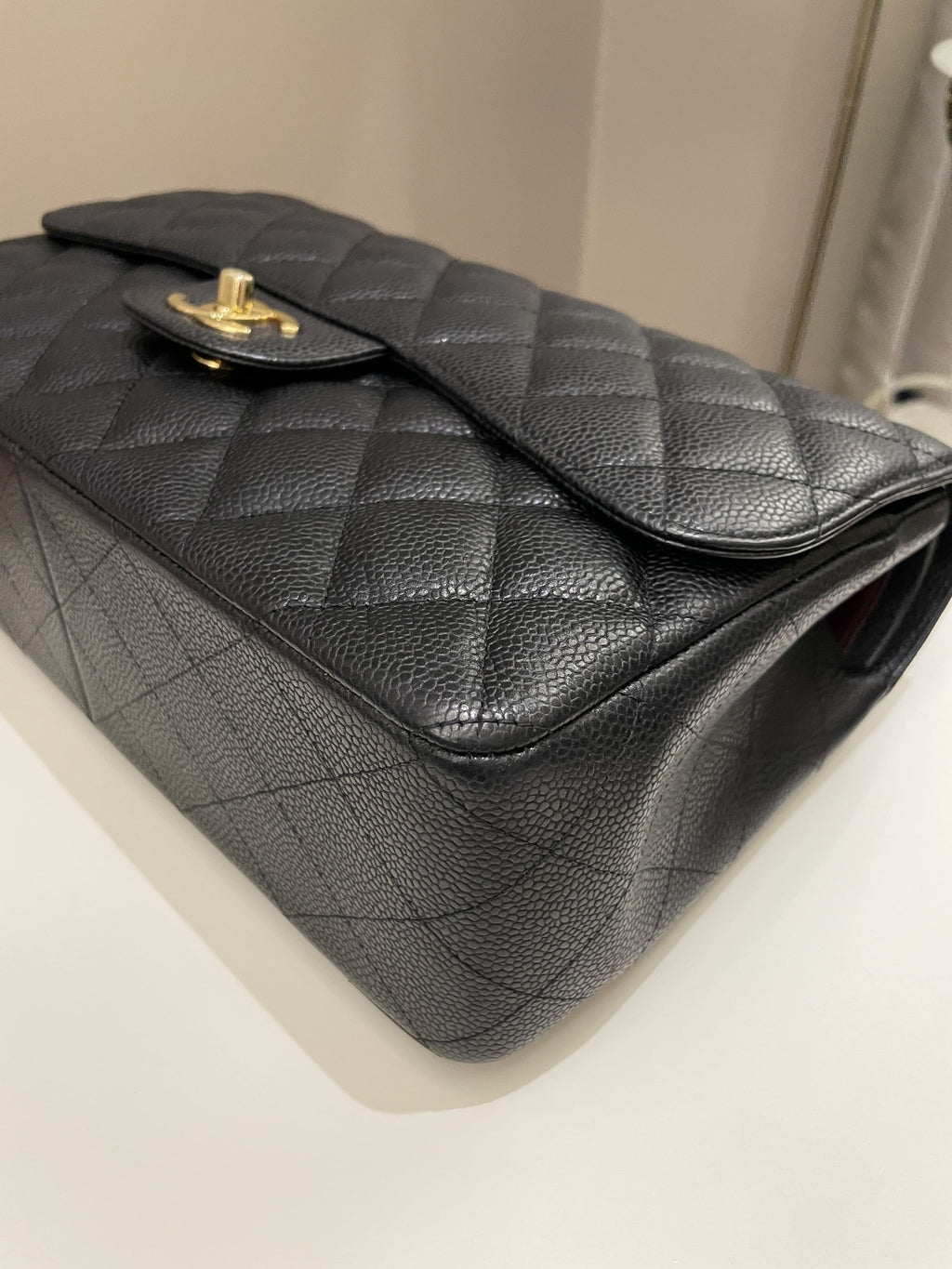 Chanel Classic Quilted Jumbo Double Flap Black Caviar