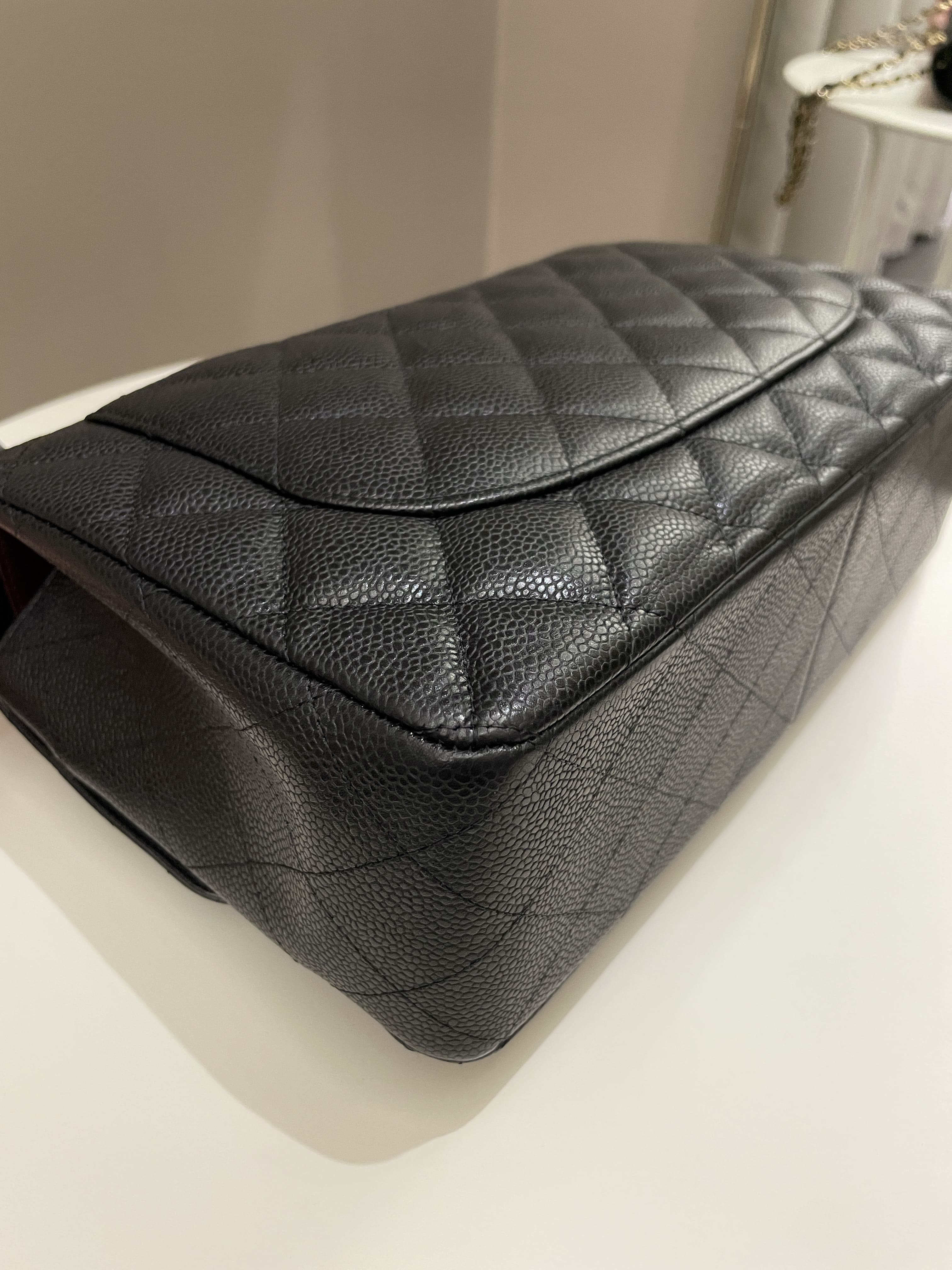 Chanel Classic Quilted Jumbo Double Flap Black Caviar