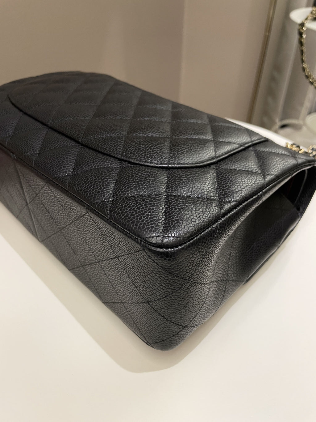 Chanel Classic Quilted Jumbo Double Flap Black Caviar