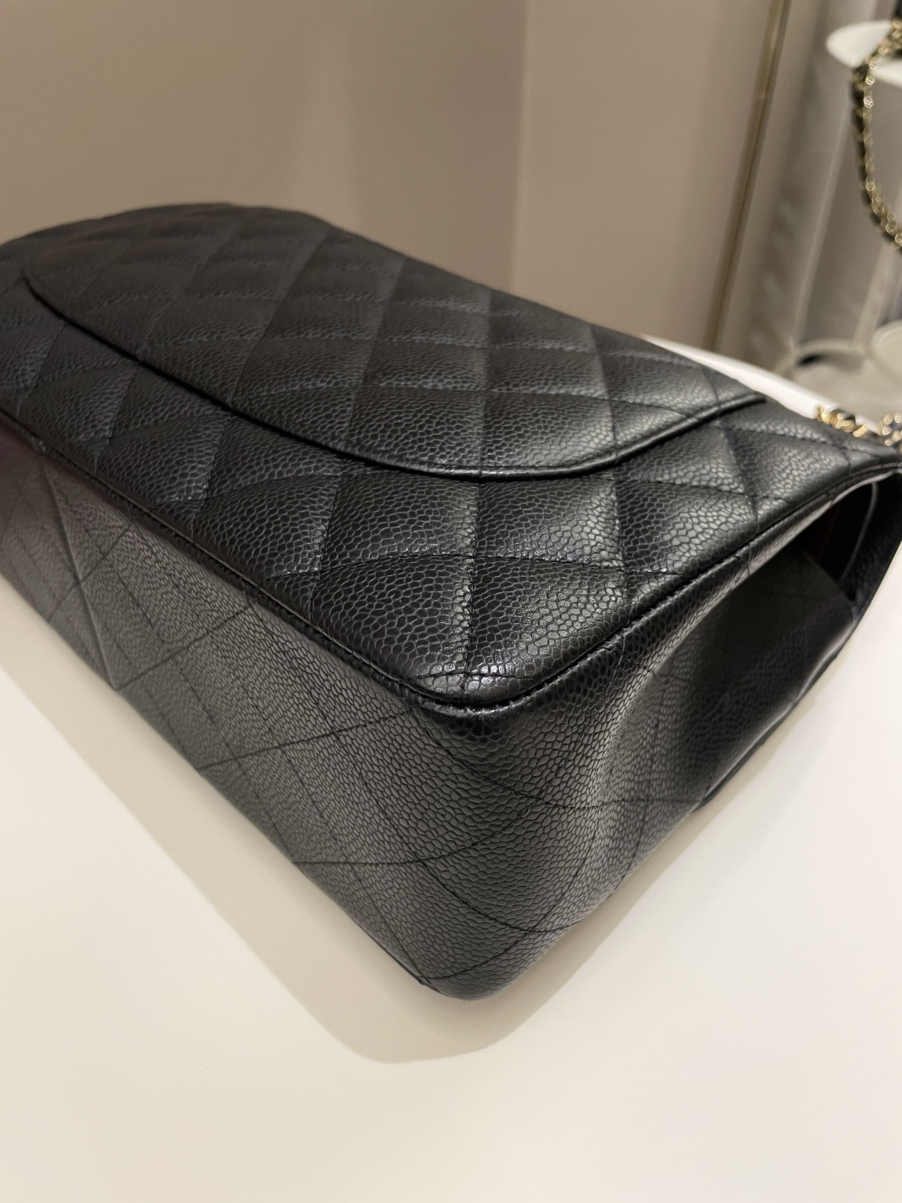 Chanel Classic Quilted Jumbo Double Flap Black Caviar