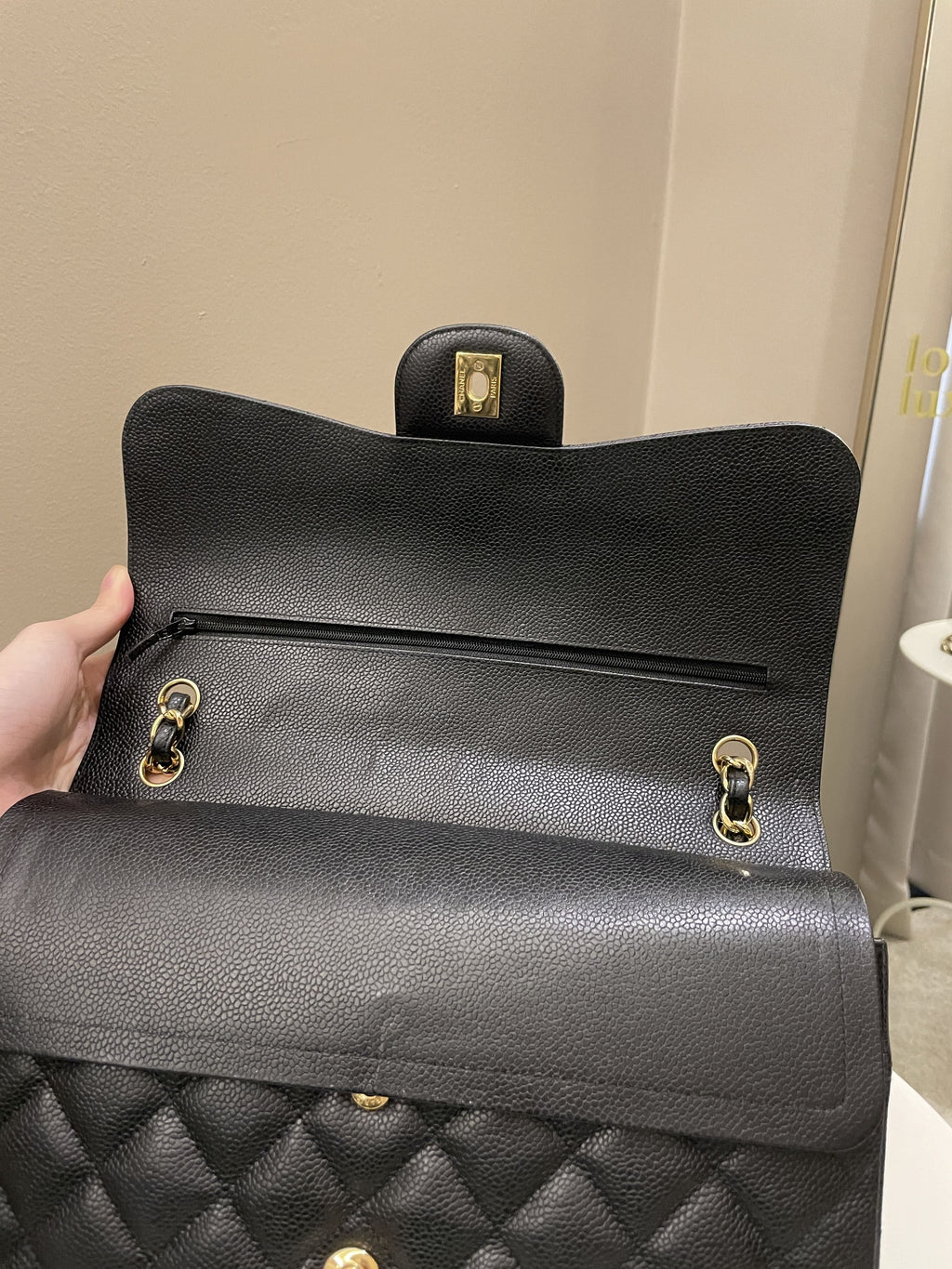 Chanel Classic Quilted Jumbo Double Flap Black Caviar