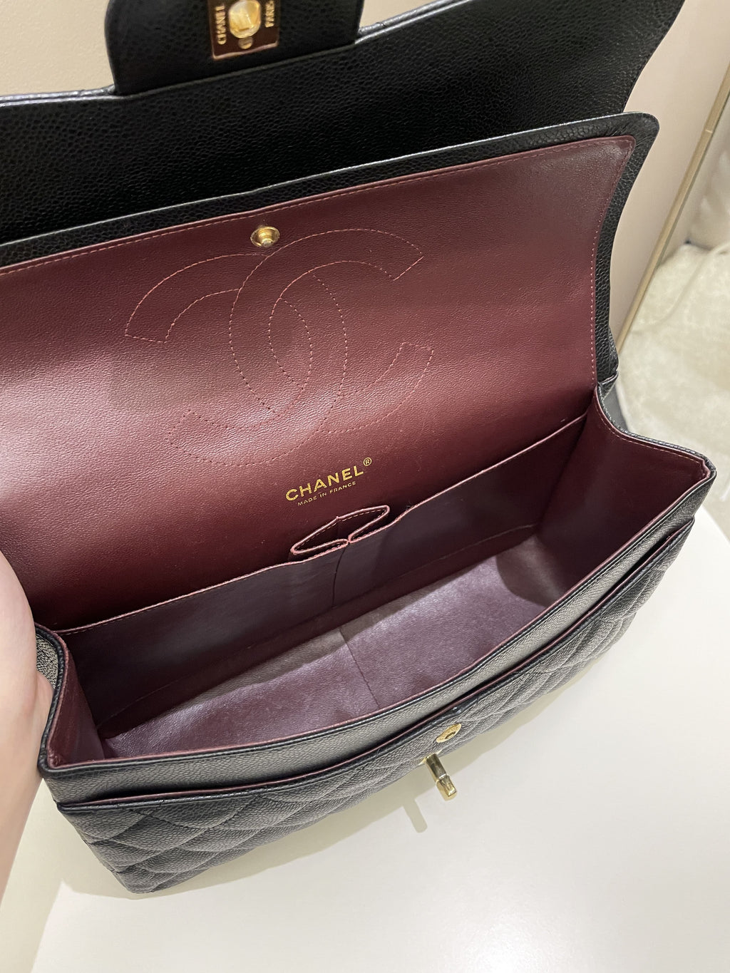 Chanel Classic Quilted Jumbo Double Flap Black Caviar