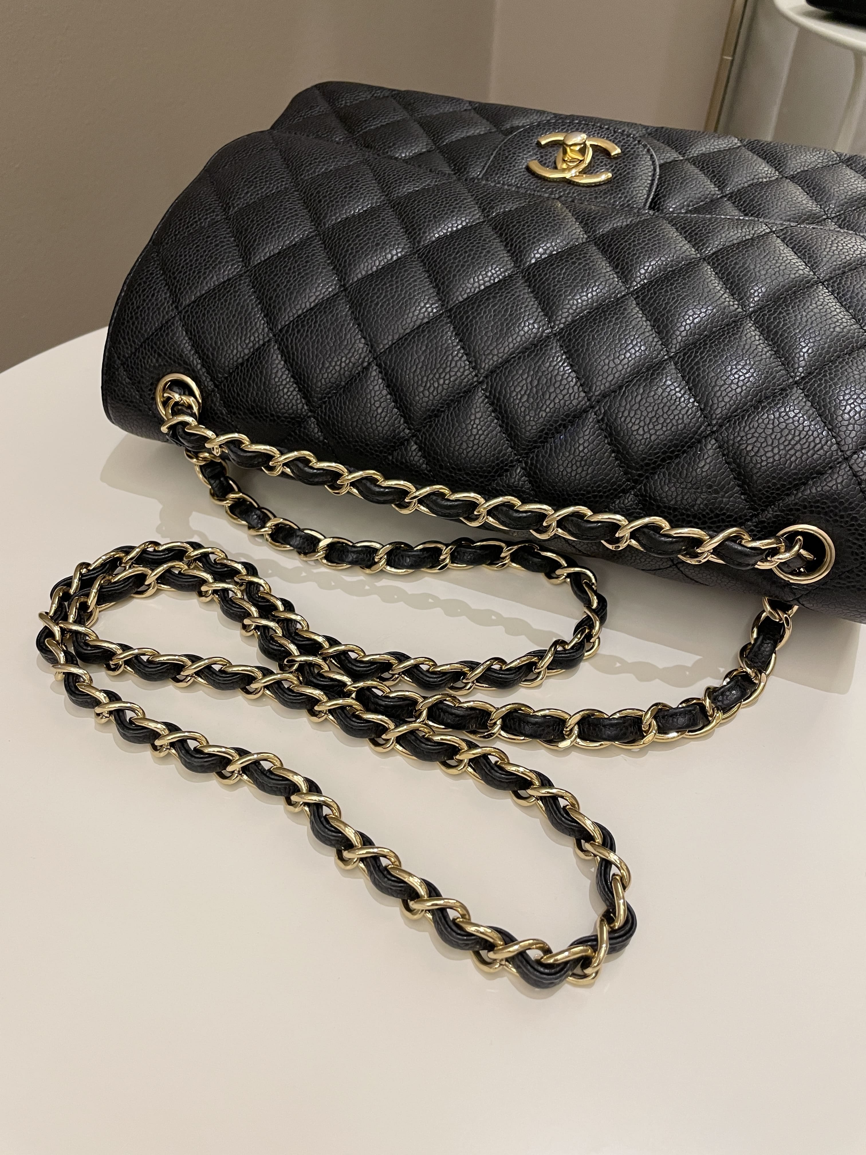 Chanel Classic Quilted Jumbo Double Flap Black Caviar