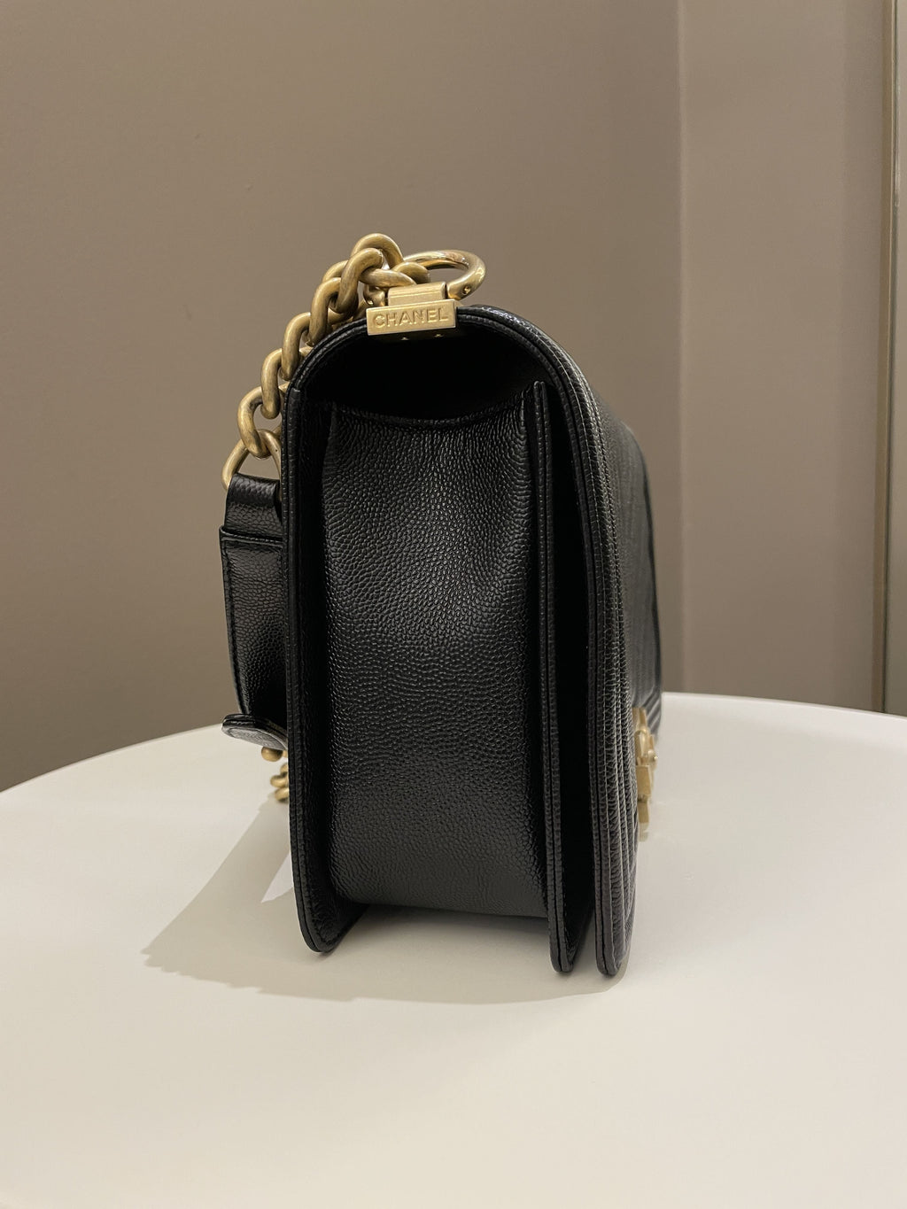 Chanel Chevron Boy New Medium Black Caviar