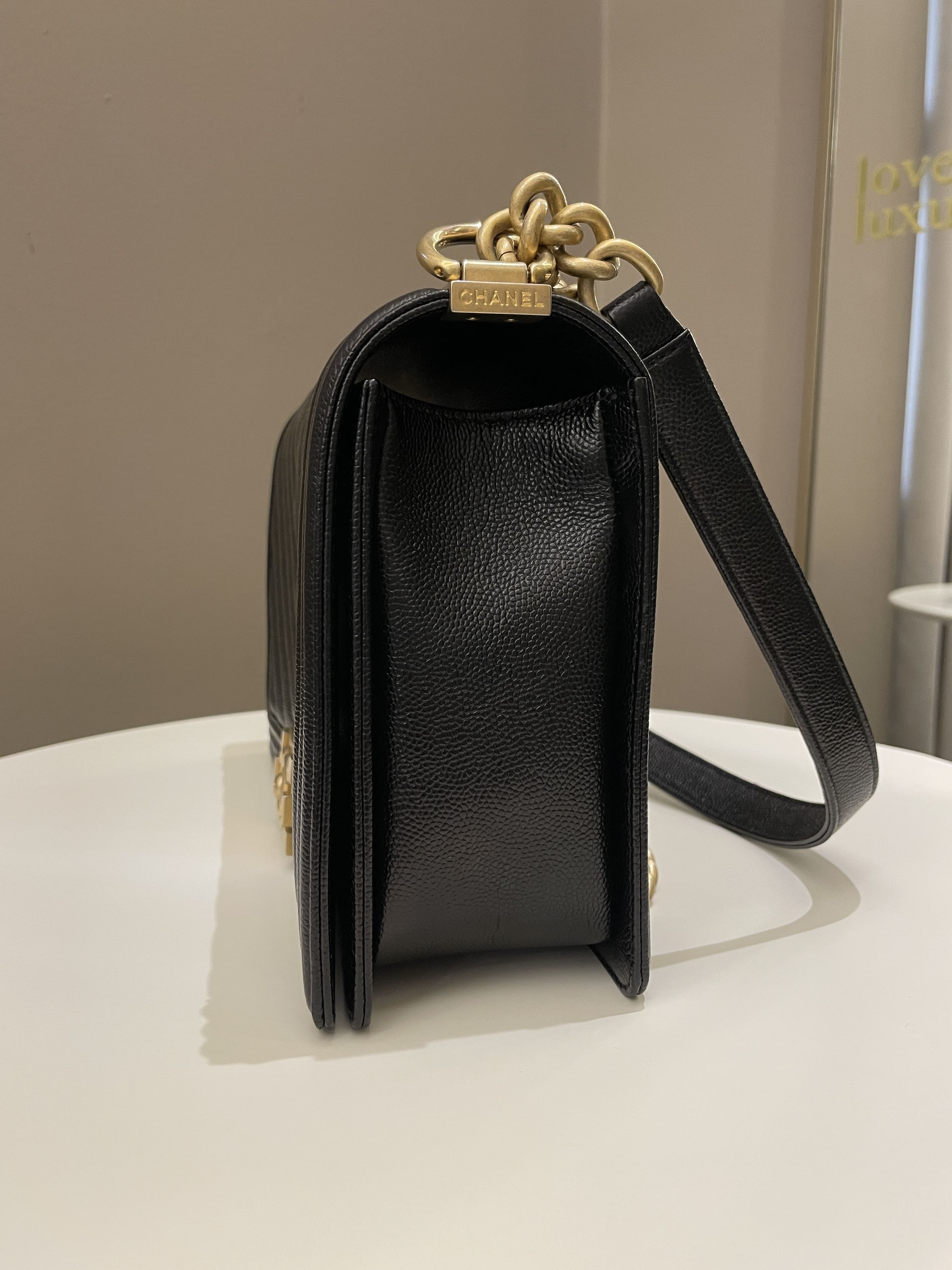 Chanel Chevron Boy New Medium Black Caviar