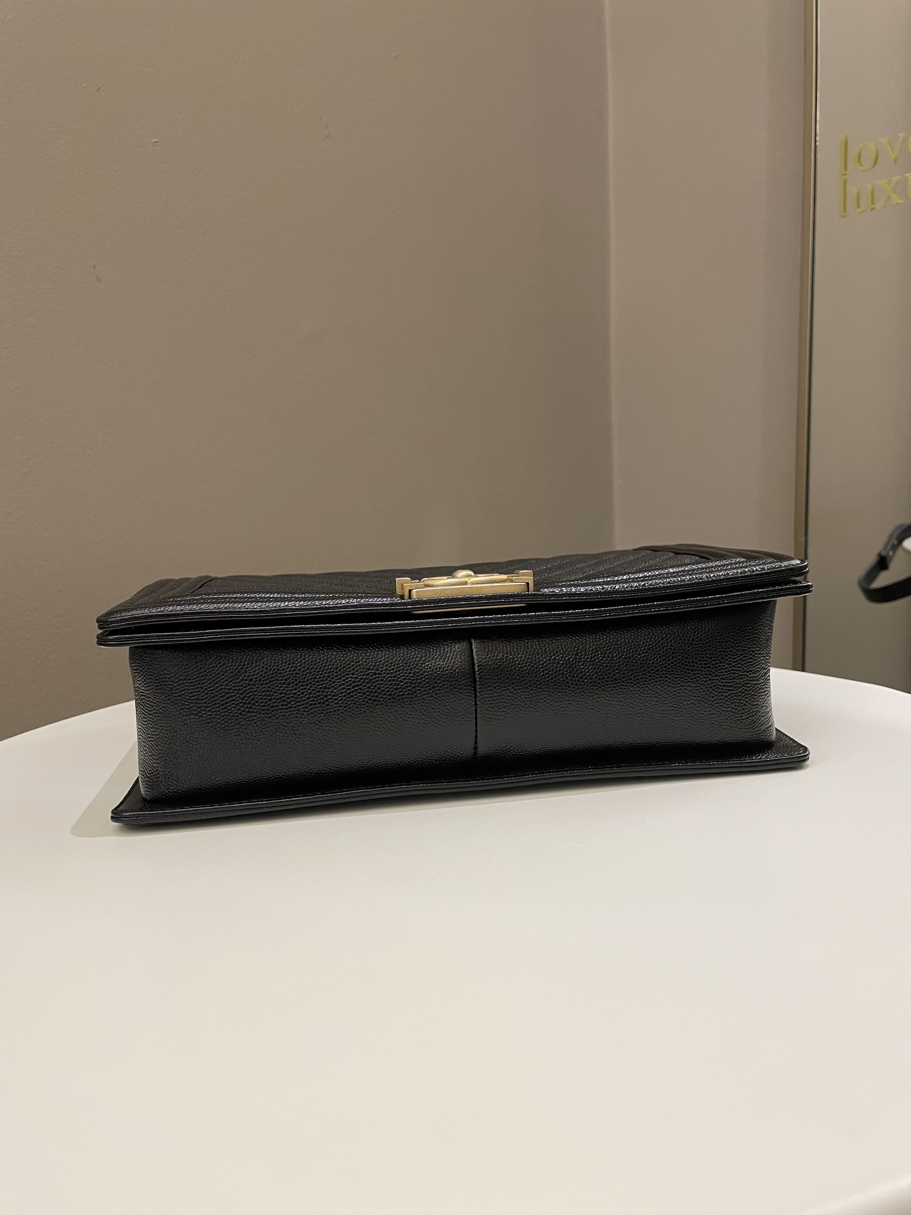 Chanel Chevron Boy New Medium Black Caviar