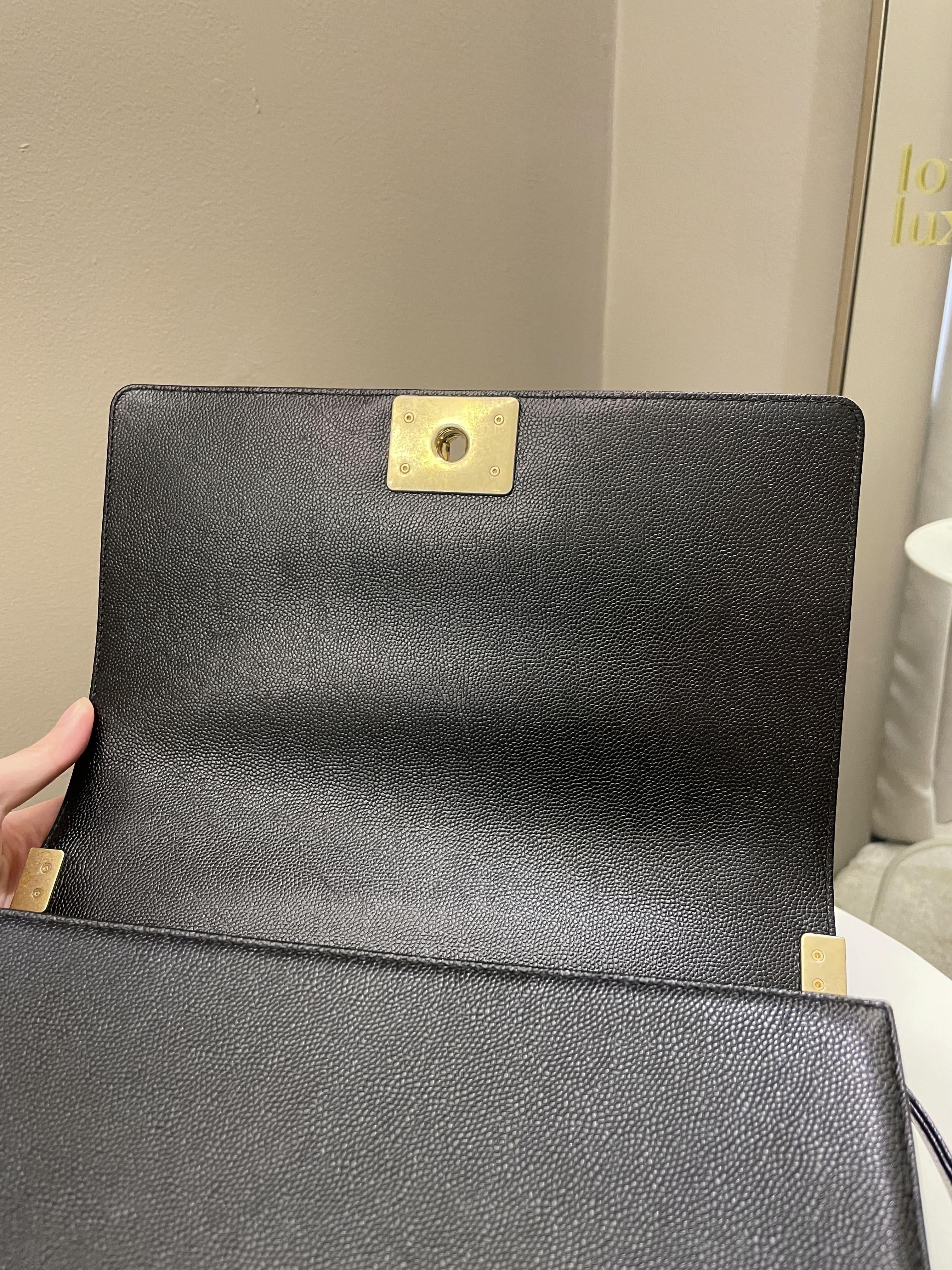 Chanel Chevron Boy New Medium Black Caviar