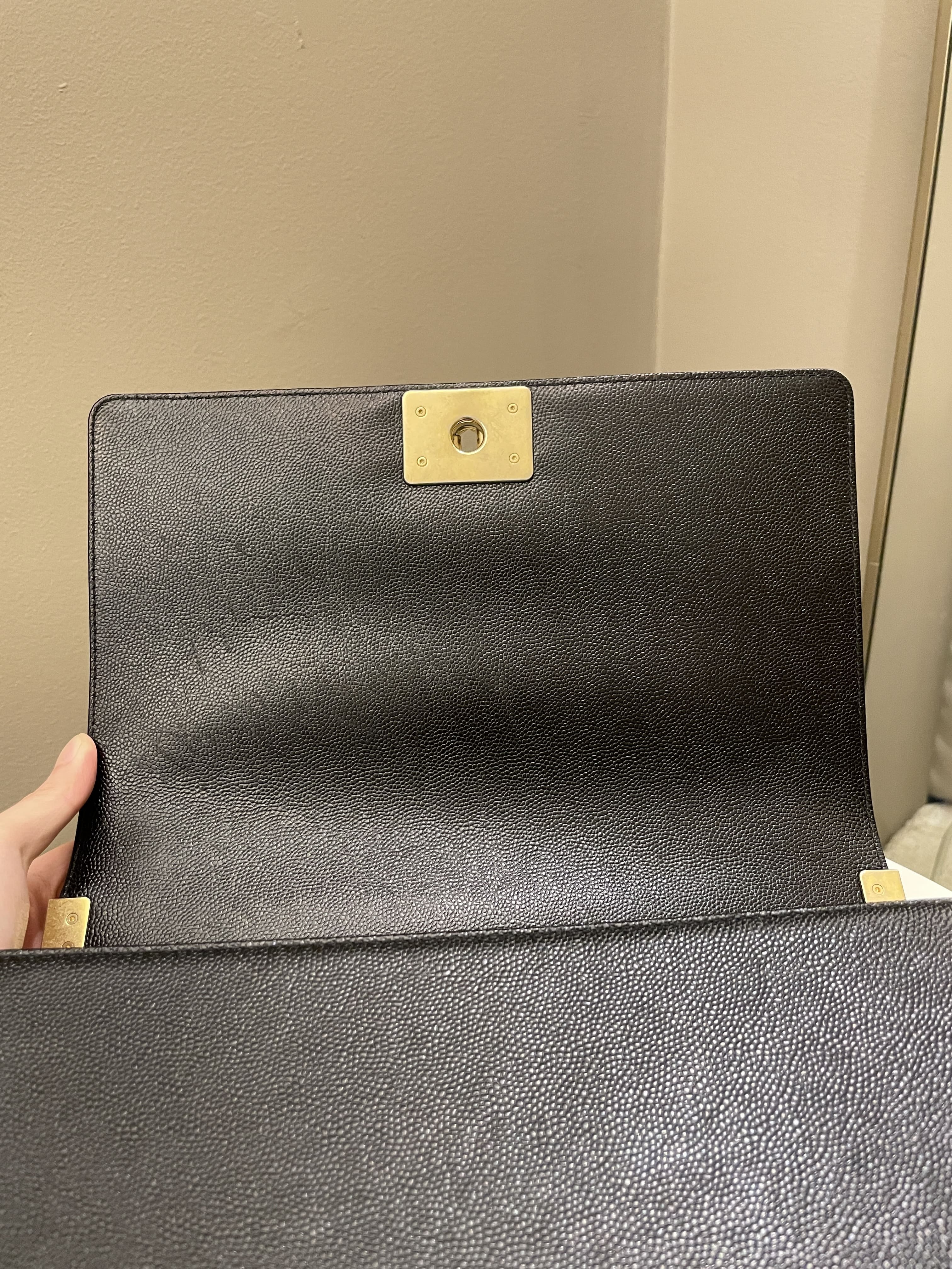 Chanel Chevron Boy New Medium Black Caviar