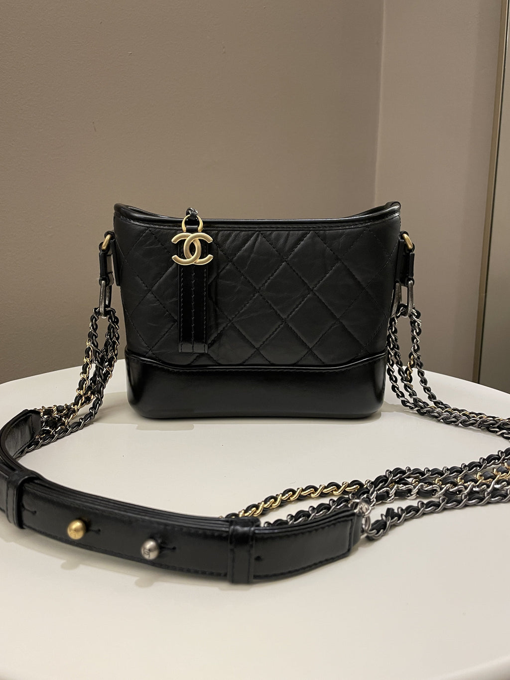 Chanel Gabrielle Hobo Black Calfskin