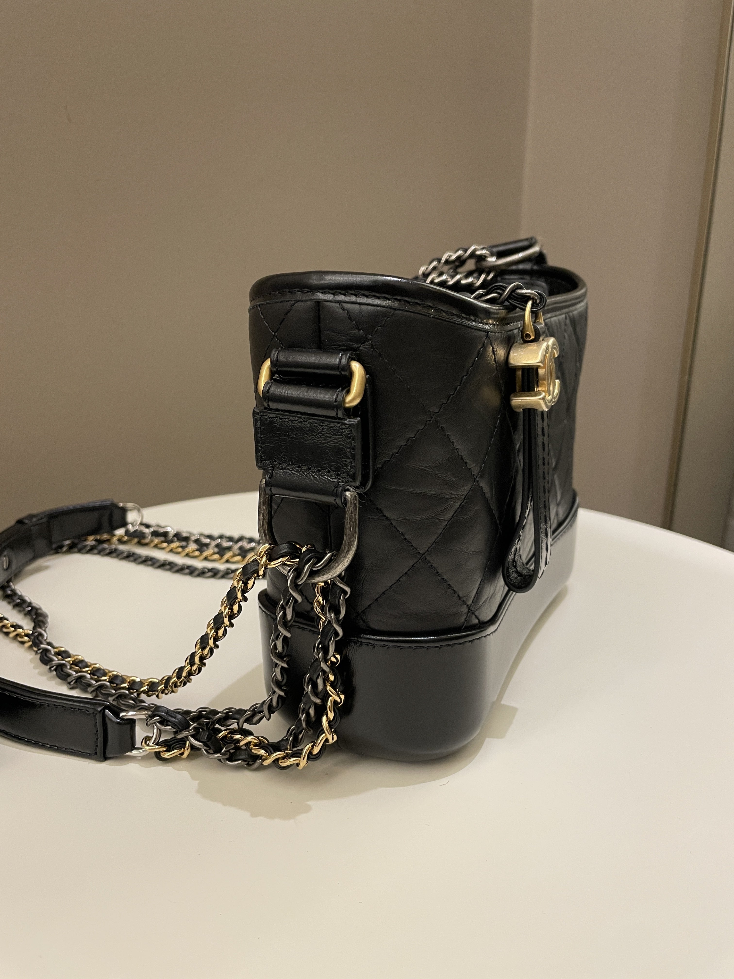 Chanel Gabrielle Hobo Black Calfskin