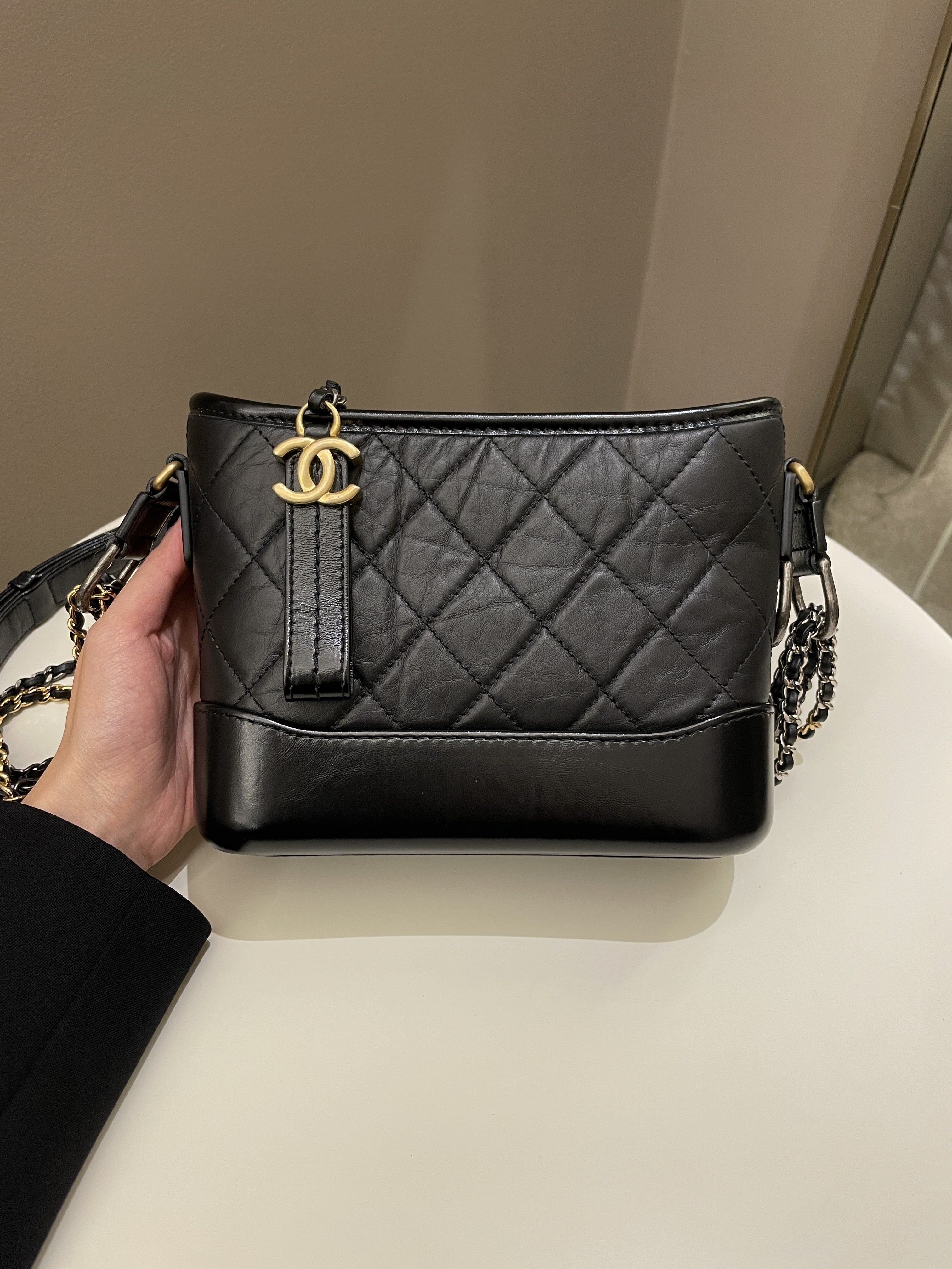 Chanel Gabrielle Hobo Black Calfskin