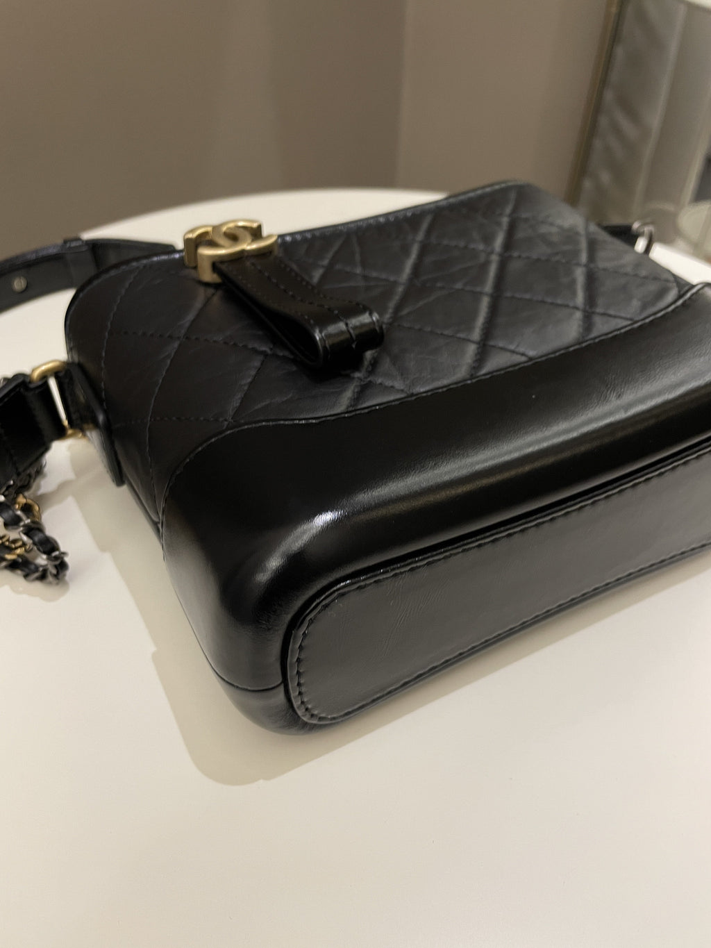 Chanel Gabrielle Hobo Black Calfskin