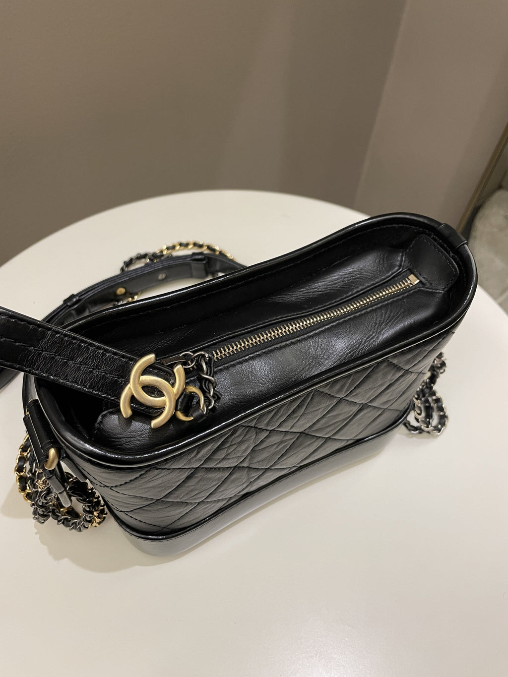 Chanel Gabrielle Hobo Black Calfskin
