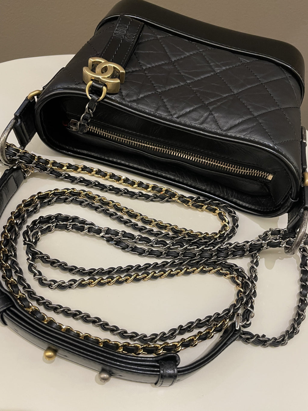 Chanel Gabrielle Hobo Black Calfskin