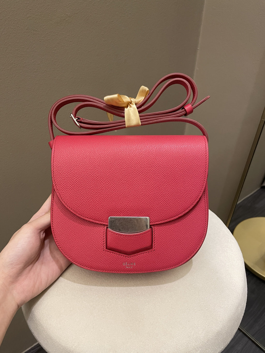Celine Trotteur Bag Light Red (Epsom Like) Leather