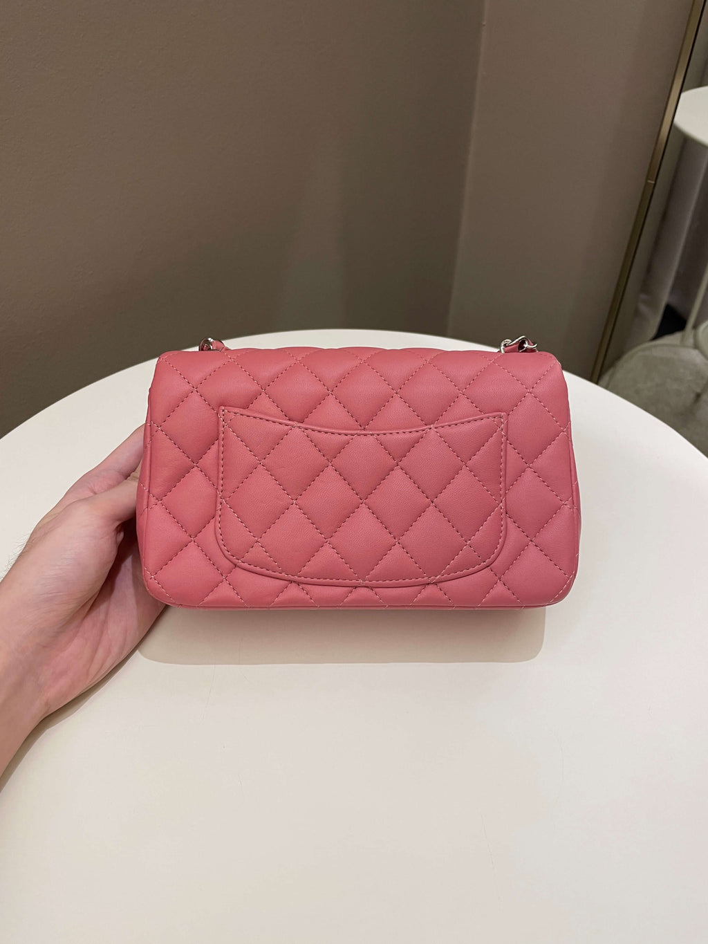 Chanel Classic Quilted Mini Rectangular Mauve Pink Lambskin