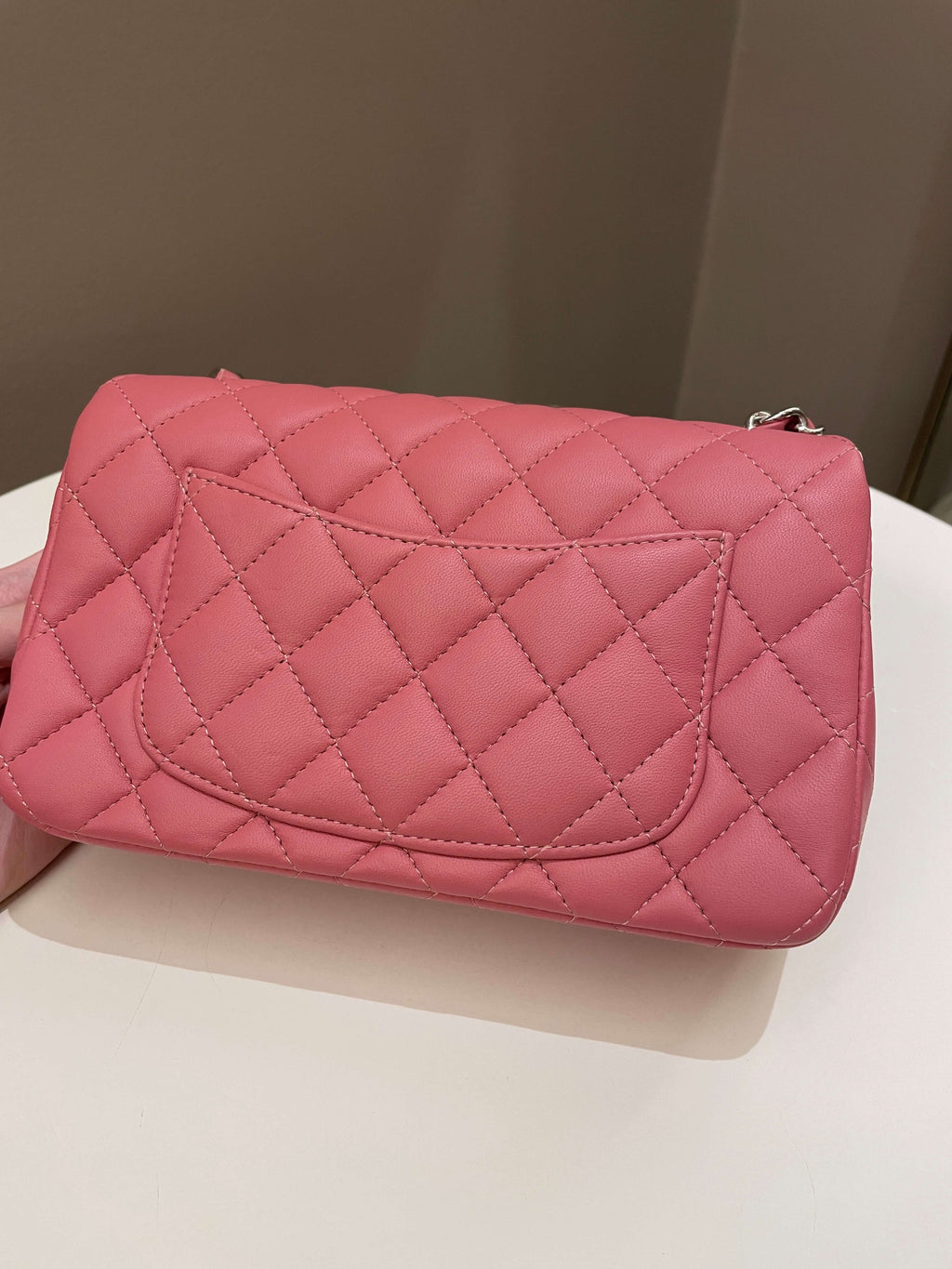 Chanel Classic Quilted Mini Rectangular Mauve Pink Lambskin