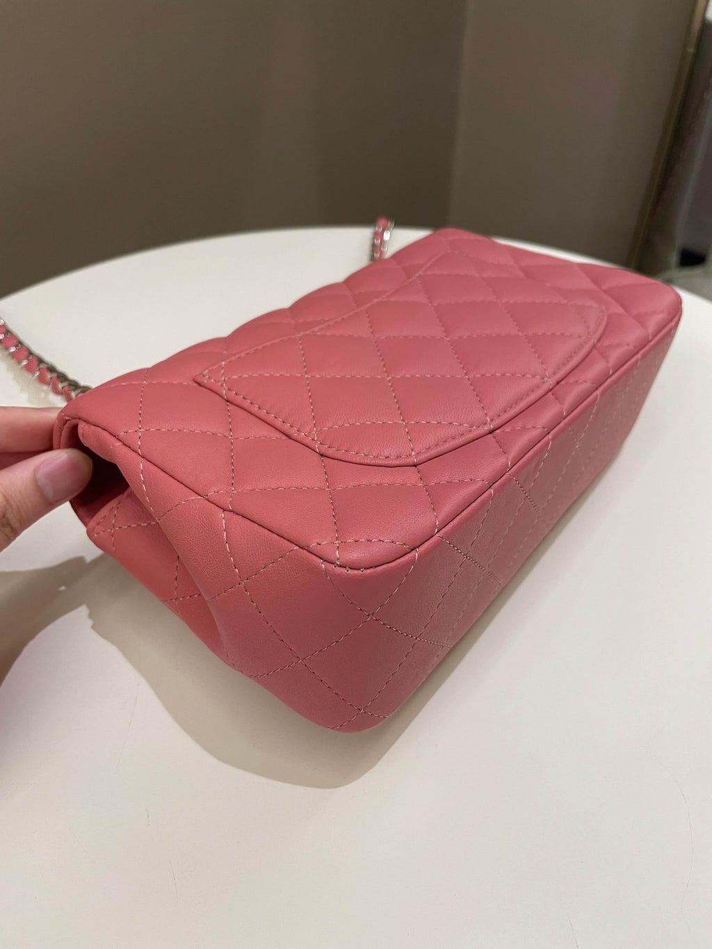 Chanel Classic Quilted Mini Rectangular Mauve Pink Lambskin