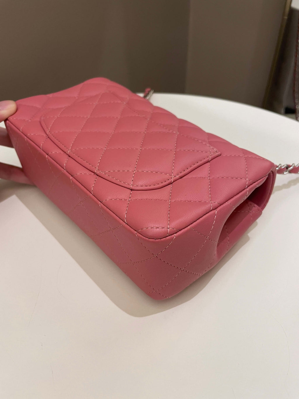Chanel Classic Quilted Mini Rectangular Mauve Pink Lambskin