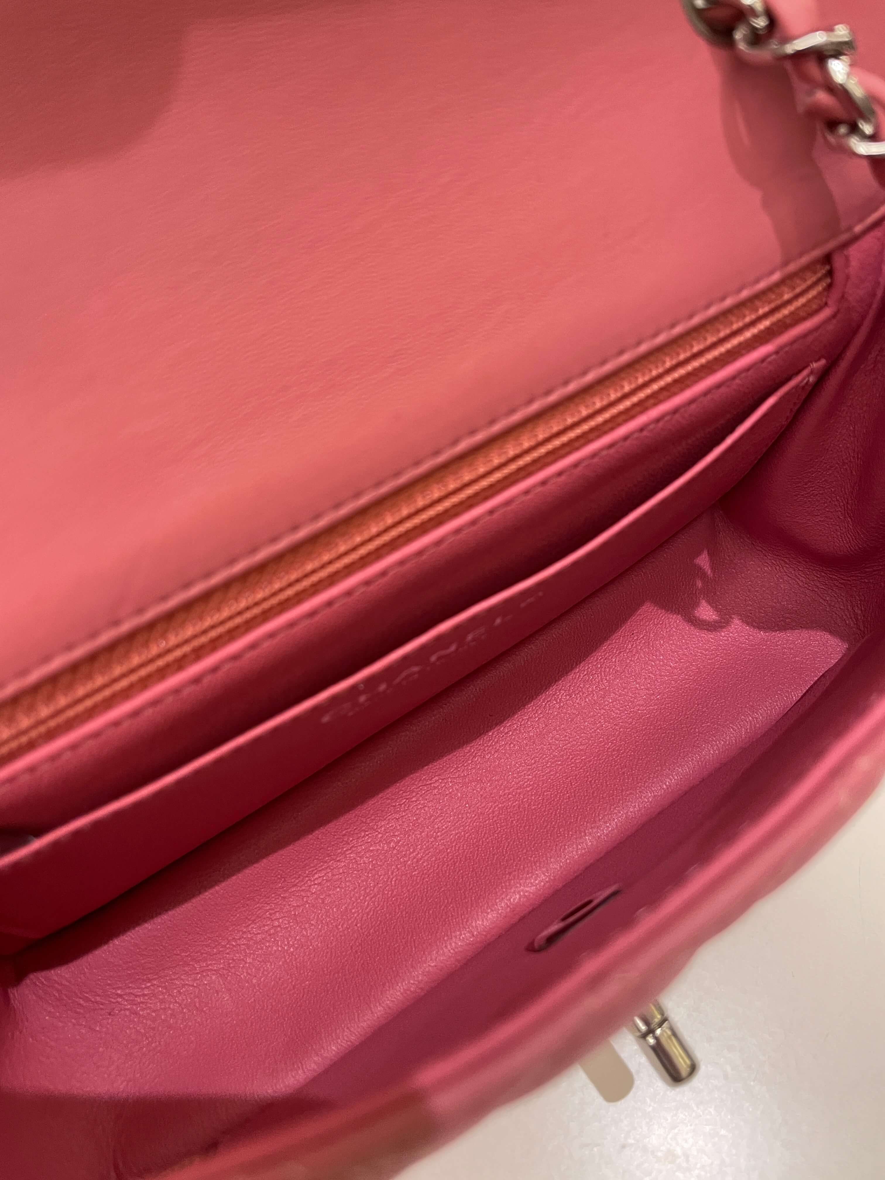 Chanel Classic Quilted Mini Rectangular Mauve Pink Lambskin
