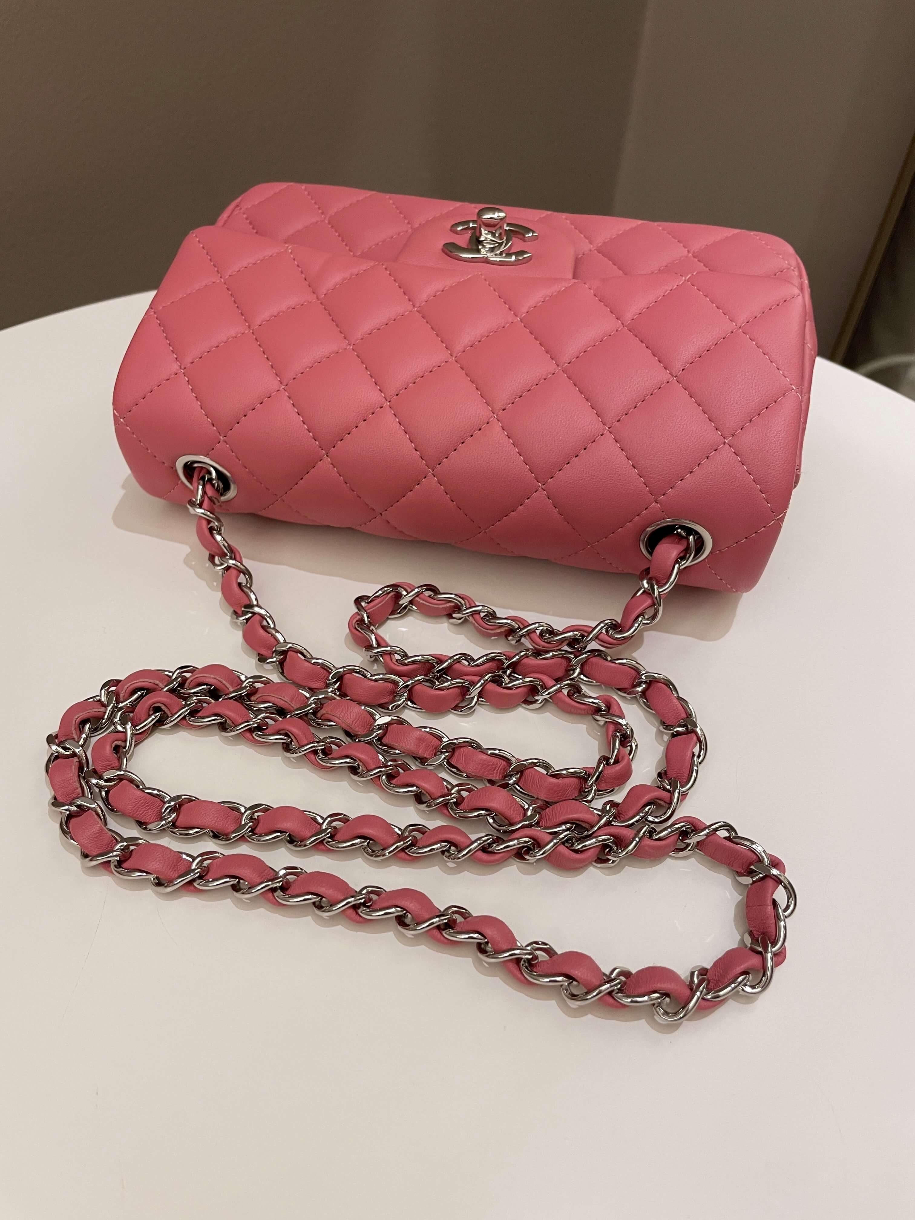 Chanel Classic Quilted Mini Rectangular Mauve Pink Lambskin