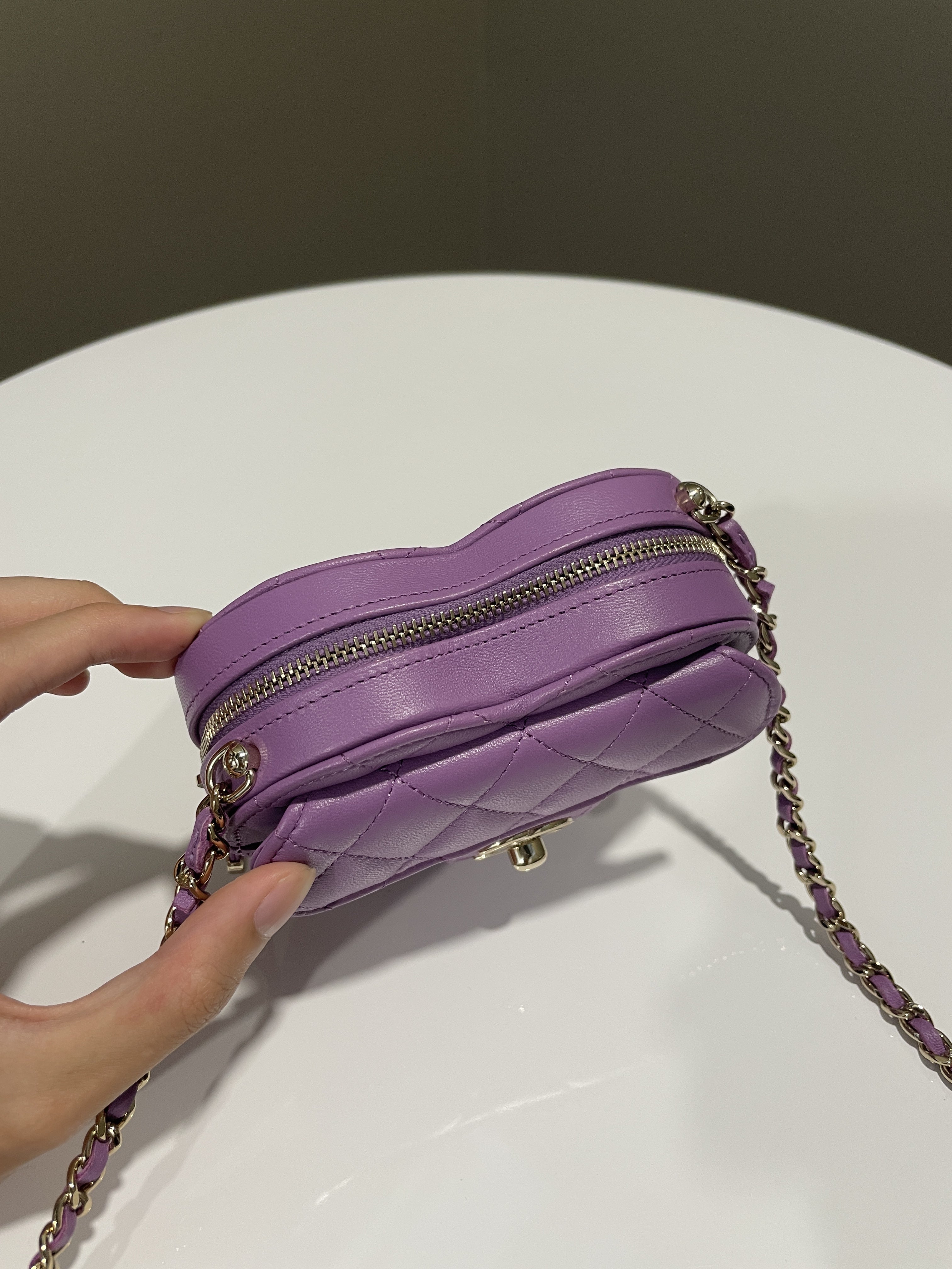 Chanel 22S Heart Bag Purple