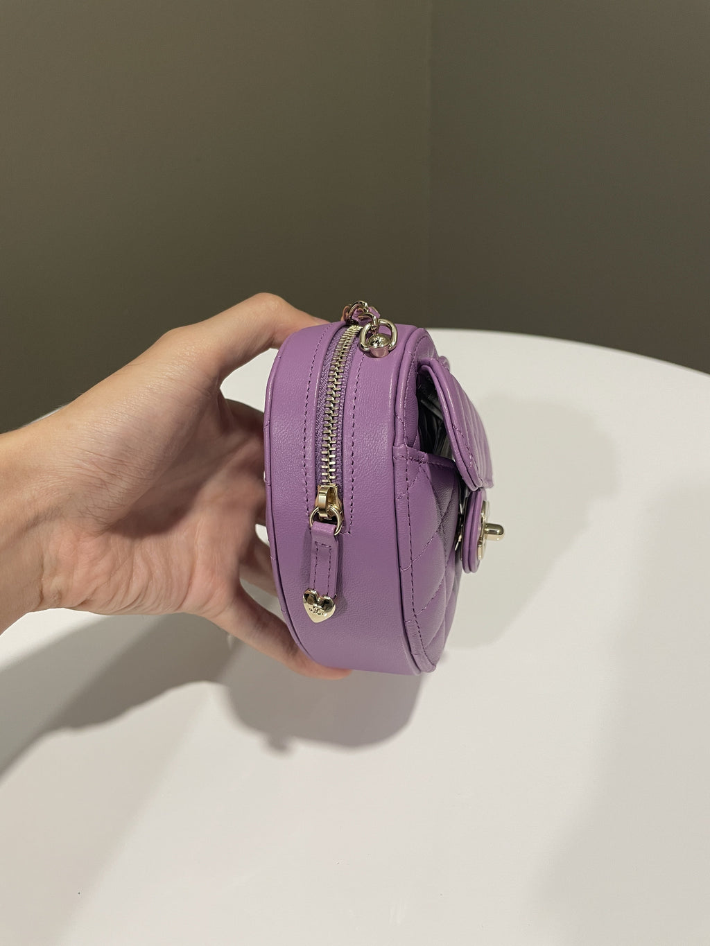 Chanel 22S Heart Bag Purple
