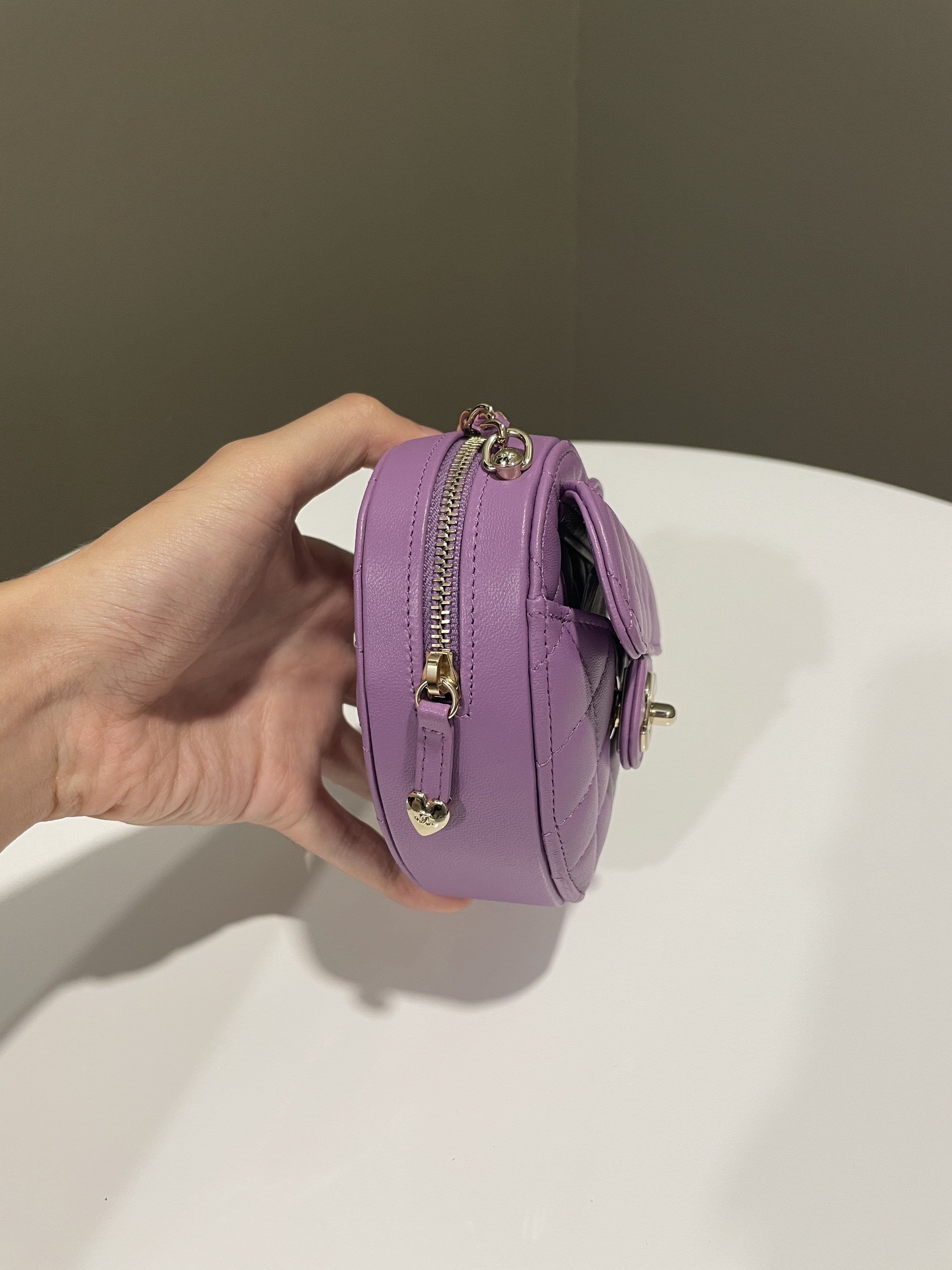 Chanel 22S Heart Bag Purple