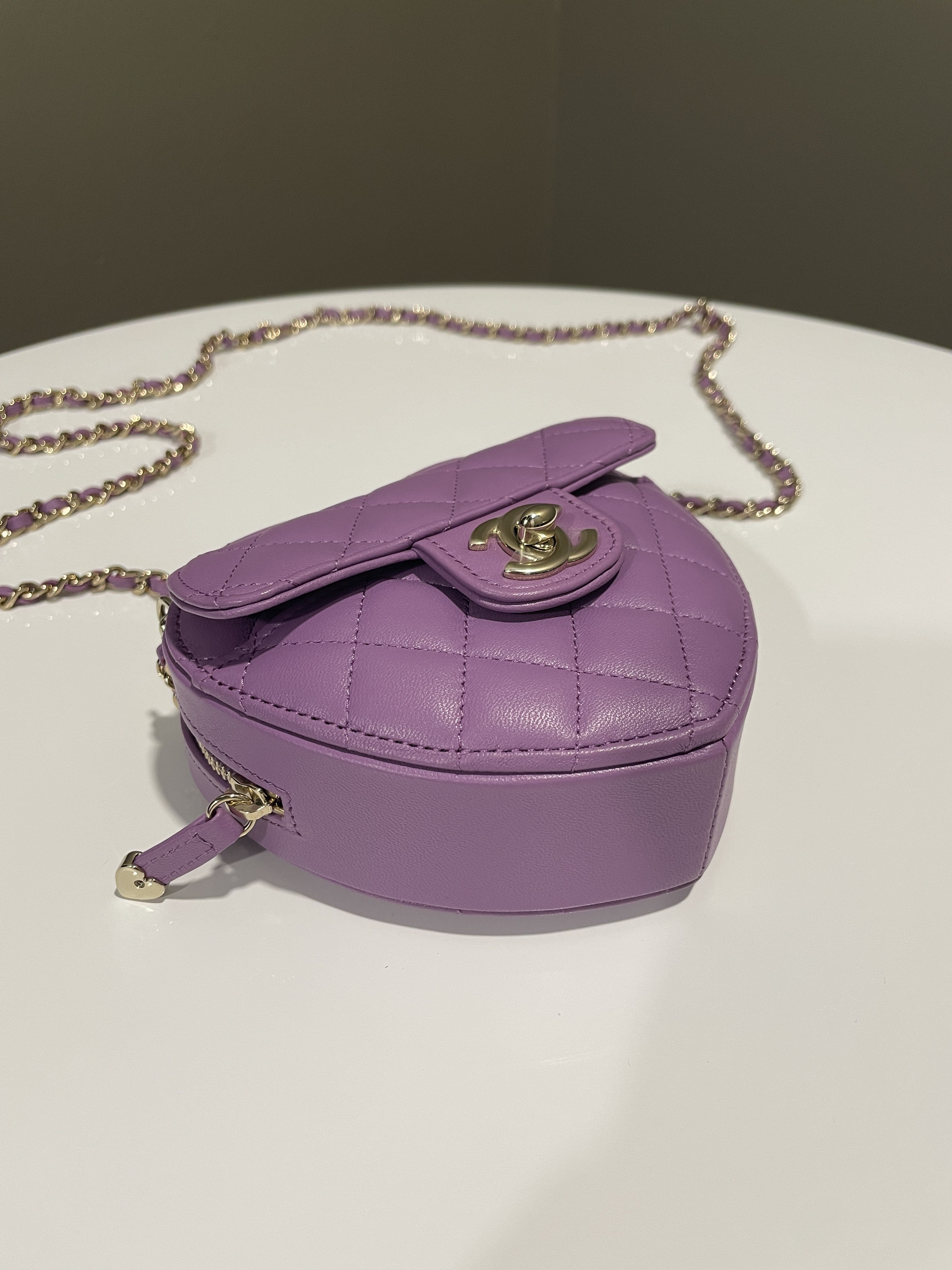 Chanel 22S Heart Bag Purple
