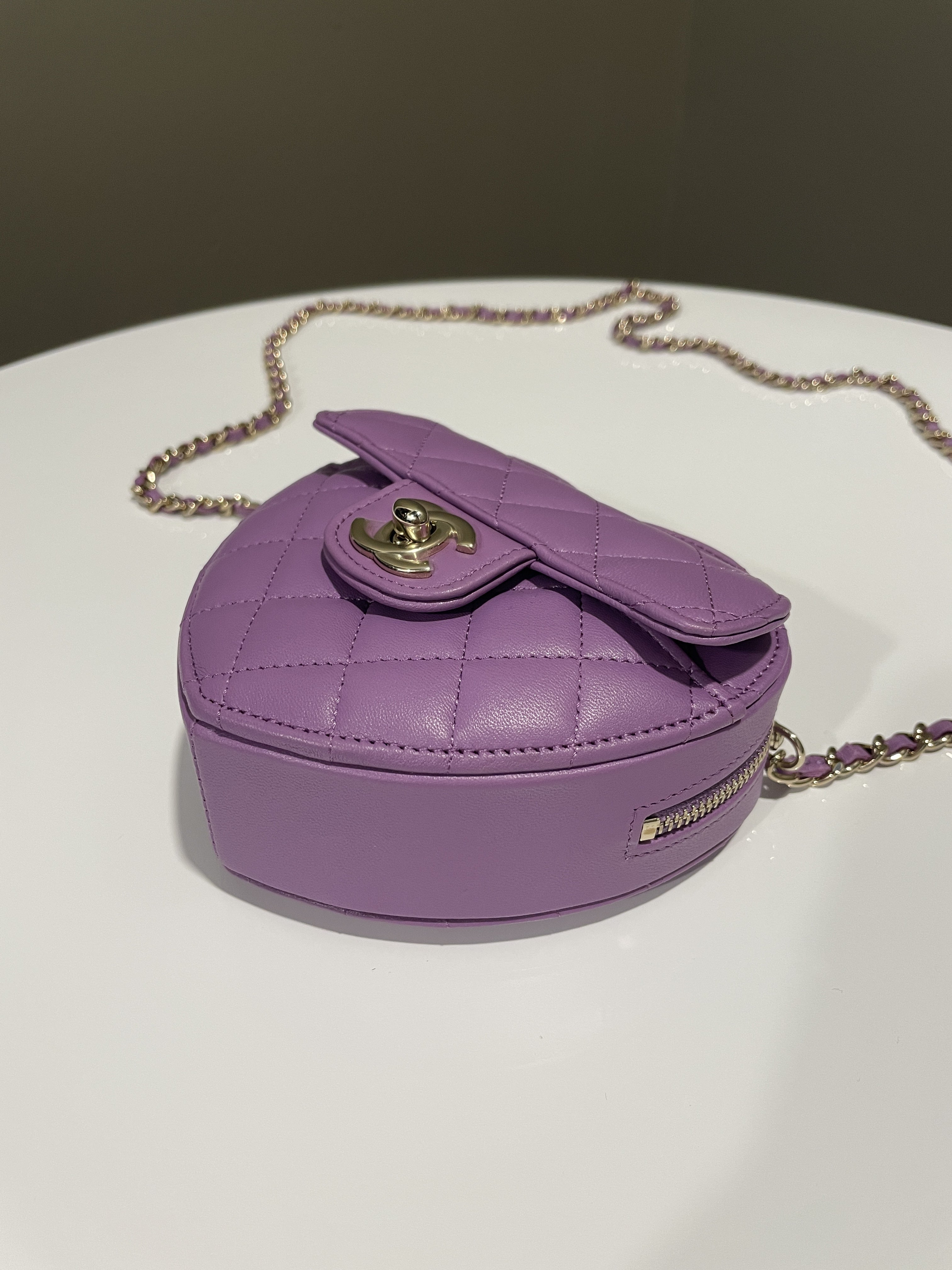 Chanel 22S Heart Bag Purple