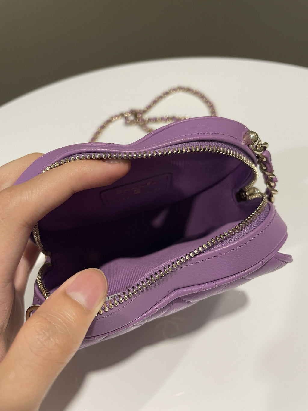 Chanel 22S Heart Bag Purple