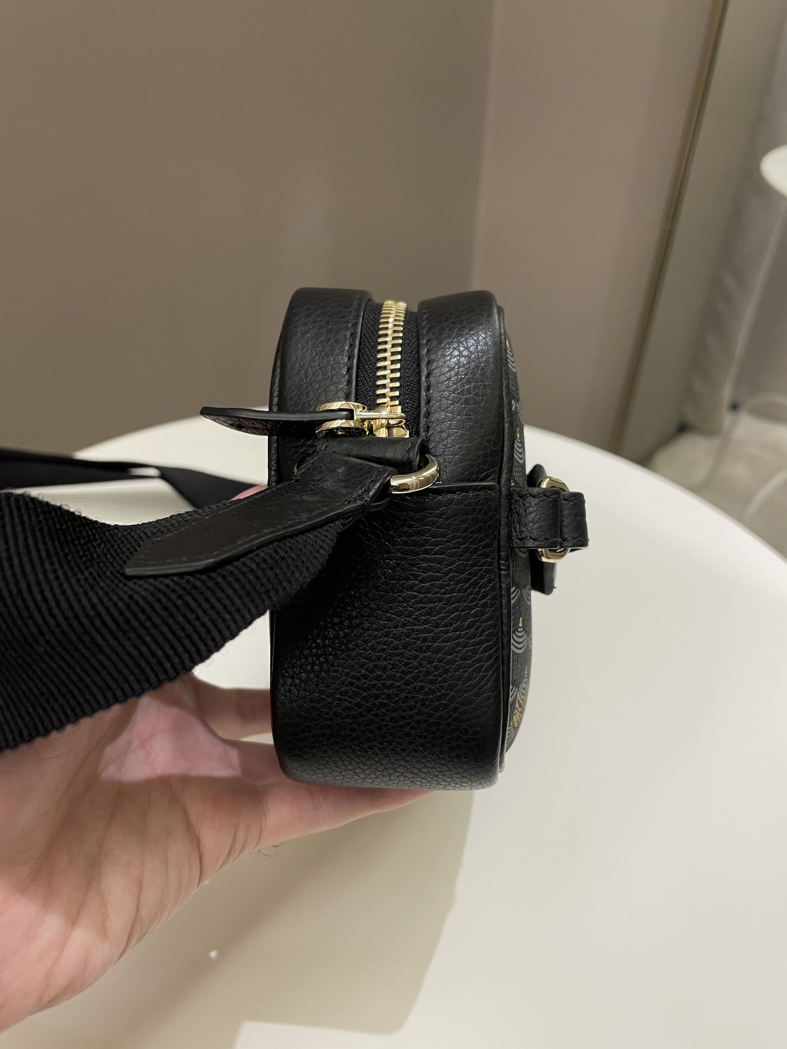Faure Le Page Hands On 17 Bag Black Canvas Calfskin