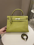 Hermes Kelly Retourne 32 Vert Anis ChÃƒÆ’Ã‚Â¨vre