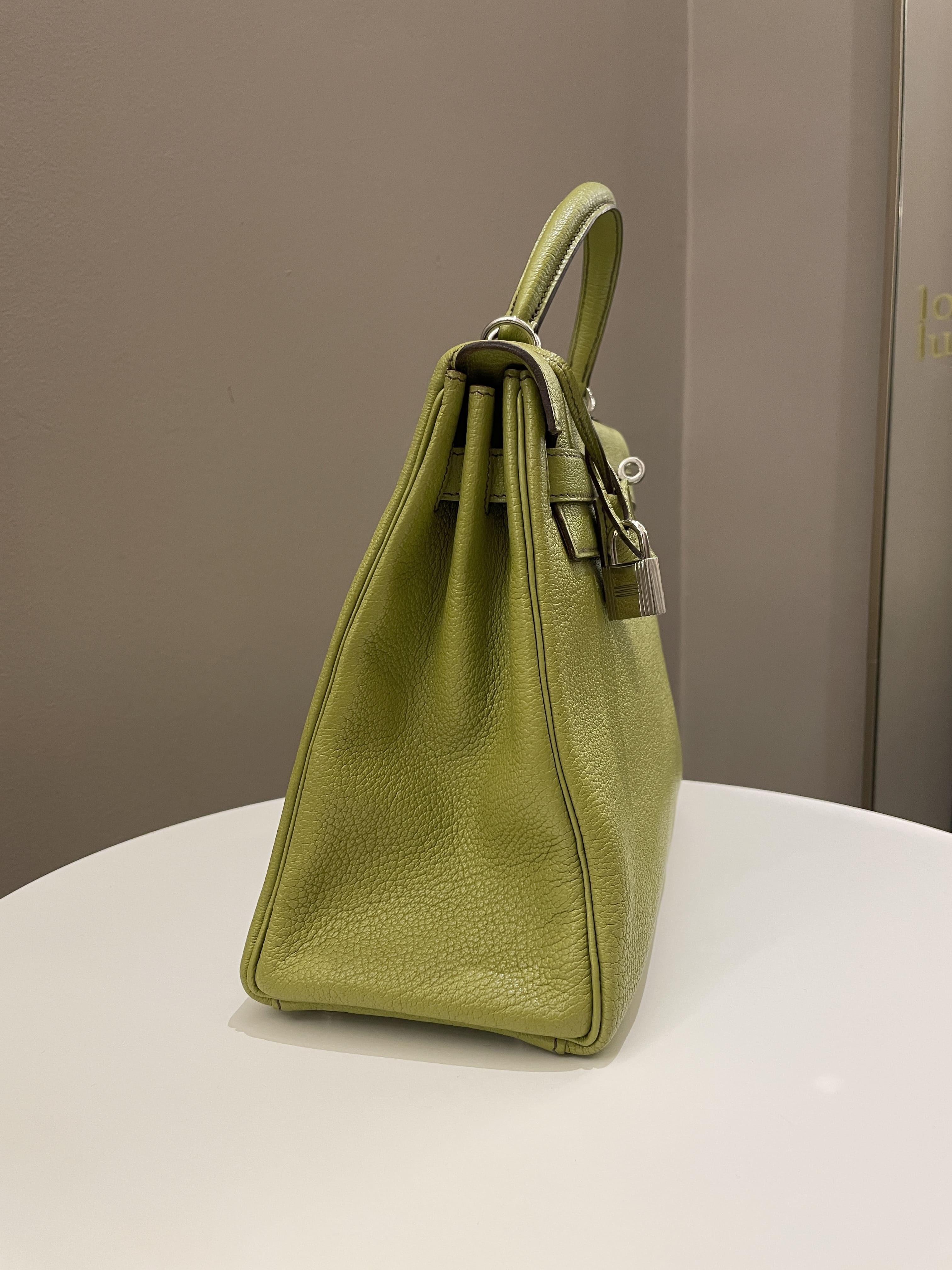 Hermes Kelly Retourne 32 Vert Anis ChÃƒÆ’Ã‚Â¨vre