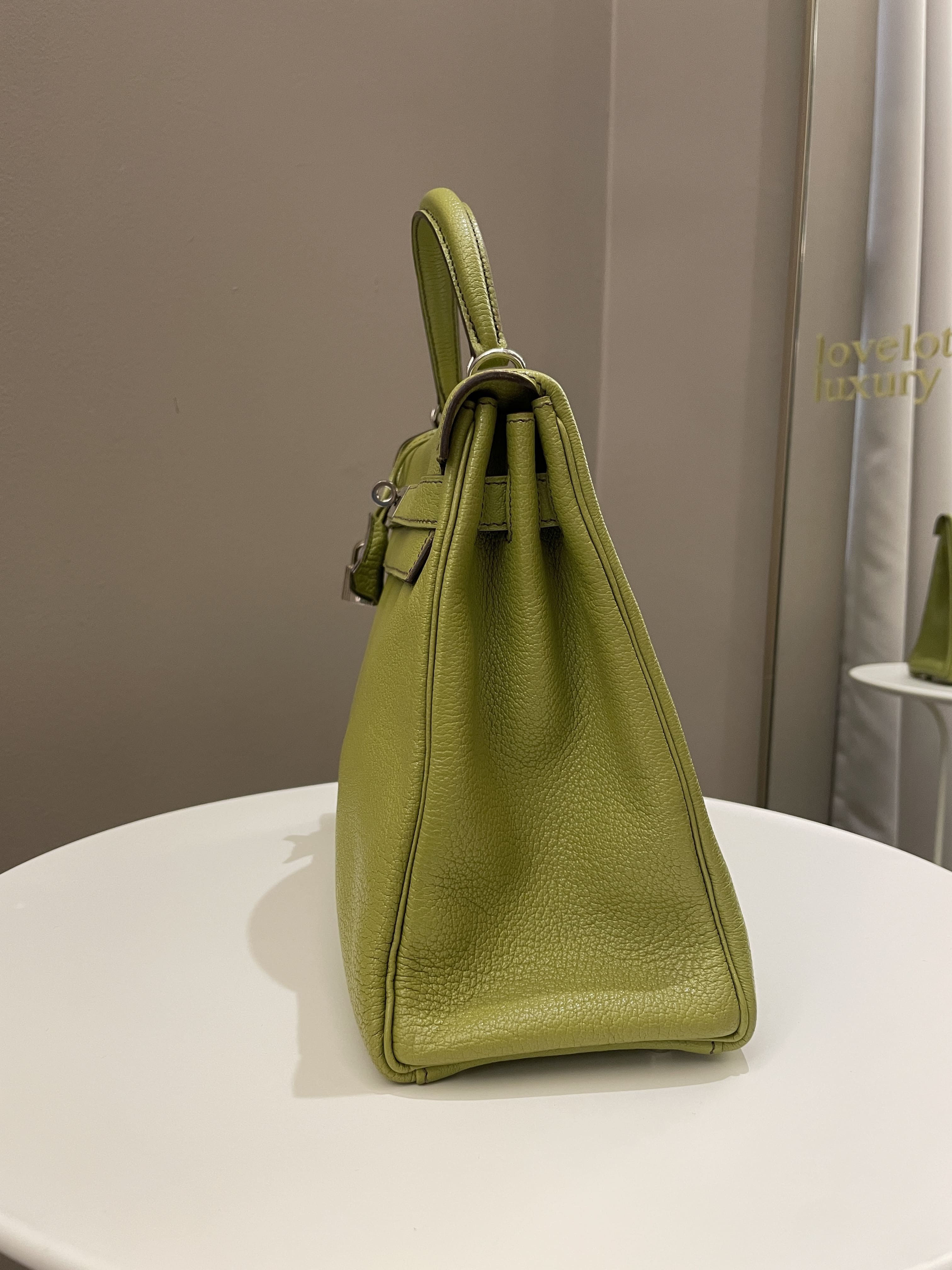 Hermes Kelly Retourne 32 Vert Anis ChÃƒÆ’Ã‚Â¨vre