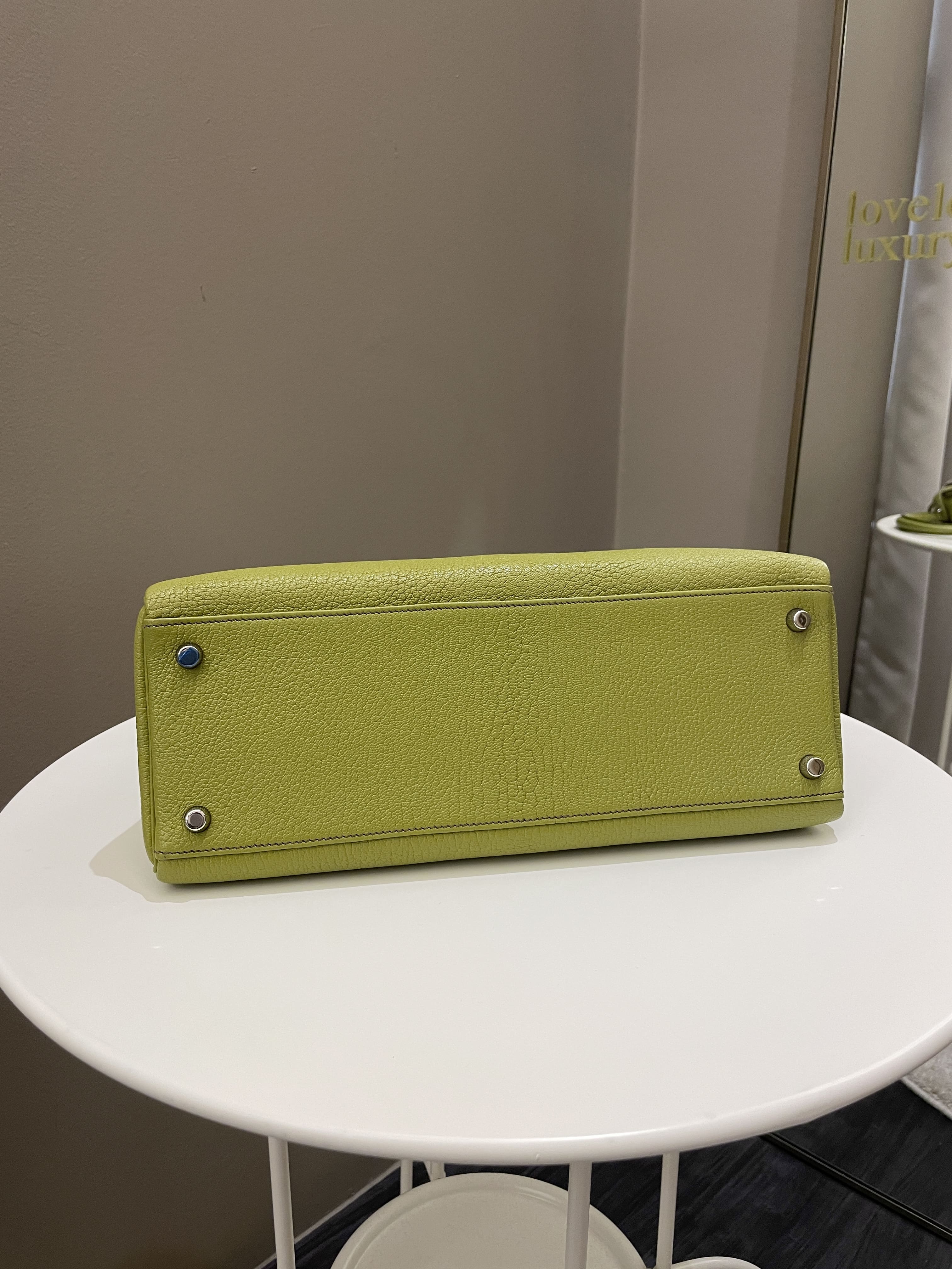 Hermes Kelly Retourne 32 Vert Anis ChÃƒÆ’Ã‚Â¨vre
