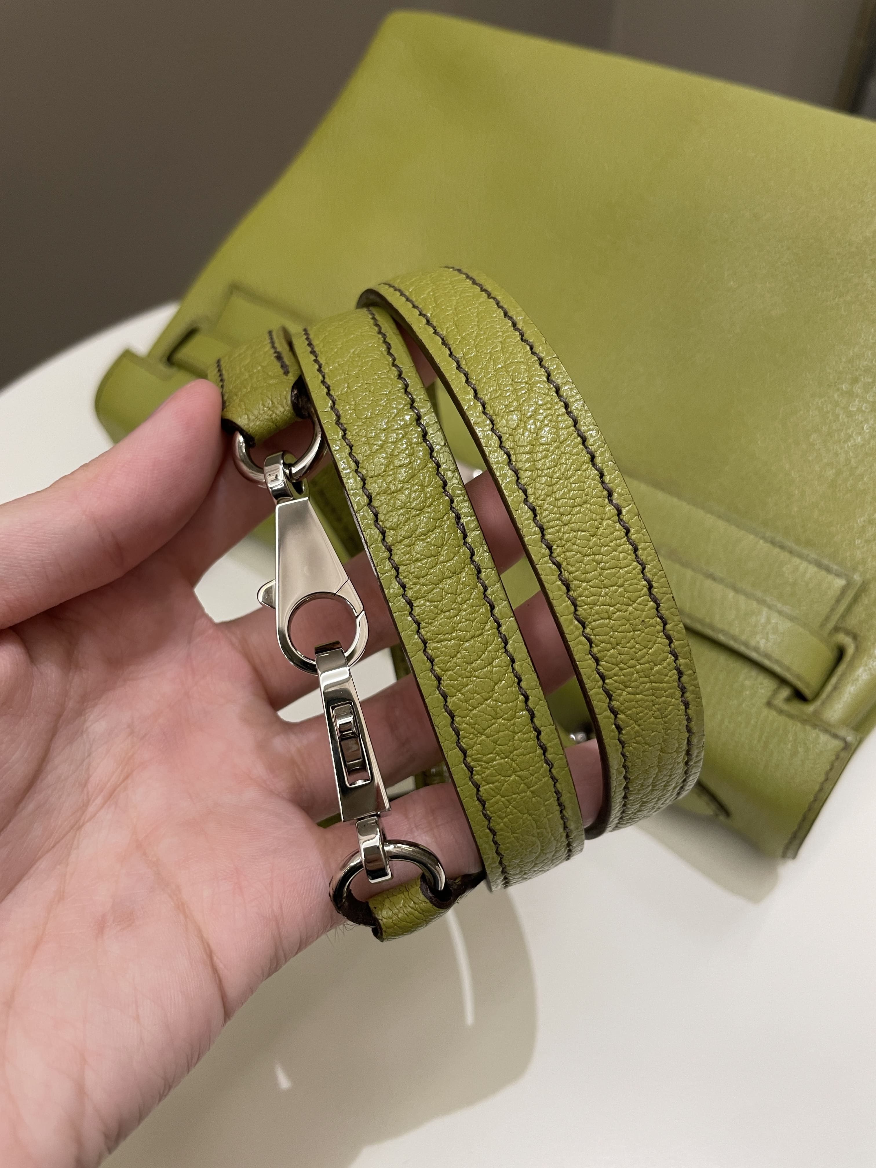 Hermes Kelly Retourne 32 Vert Anis ChÃƒÆ’Ã‚Â¨vre