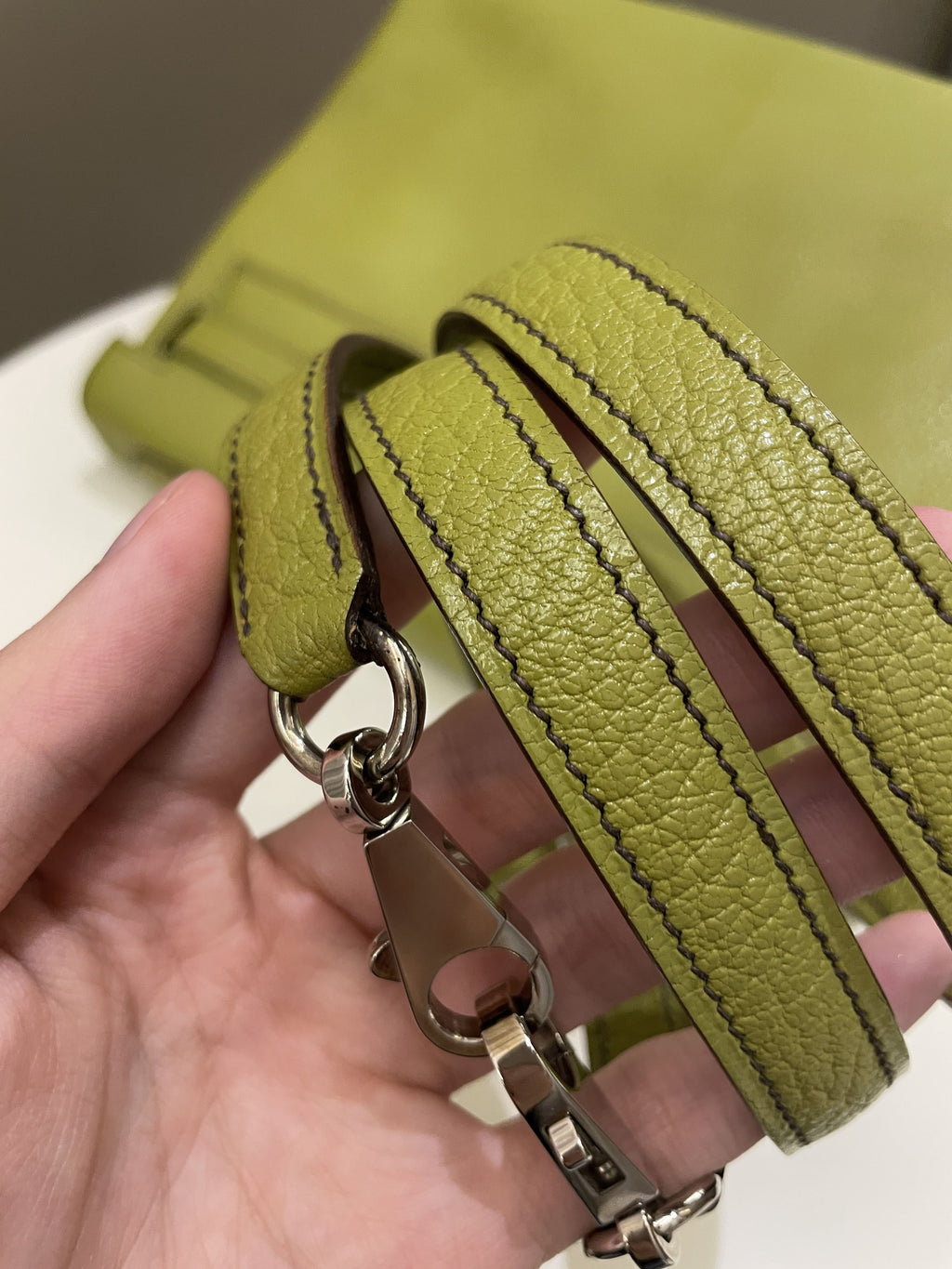Hermes Kelly Retourne 32 Vert Anis ChÃƒÆ’Ã‚Â¨vre