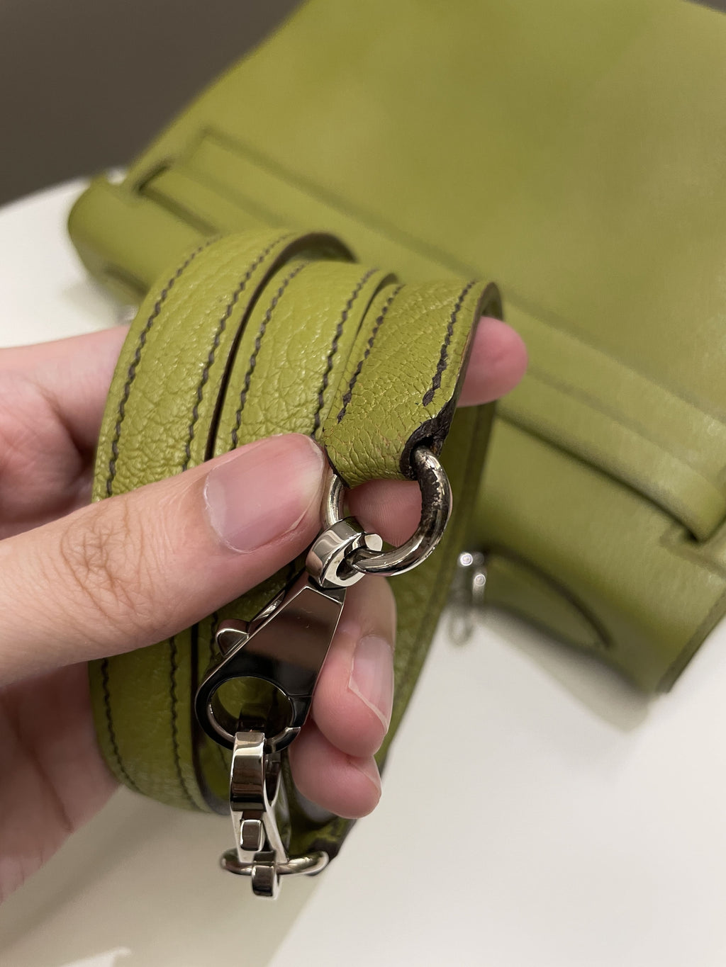 Hermes Kelly Retourne 32 Vert Anis ChÃƒÆ’Ã‚Â¨vre